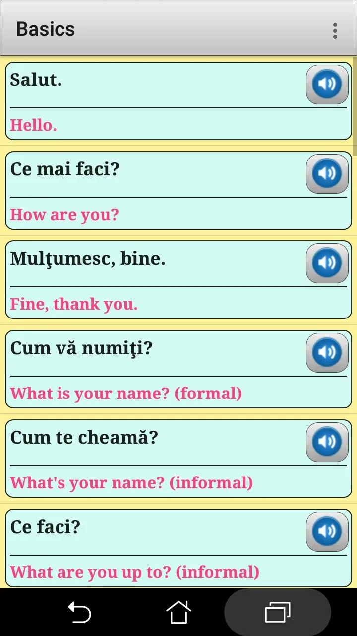 Romanian phrasebook and phrase | Indus Appstore | Screenshot