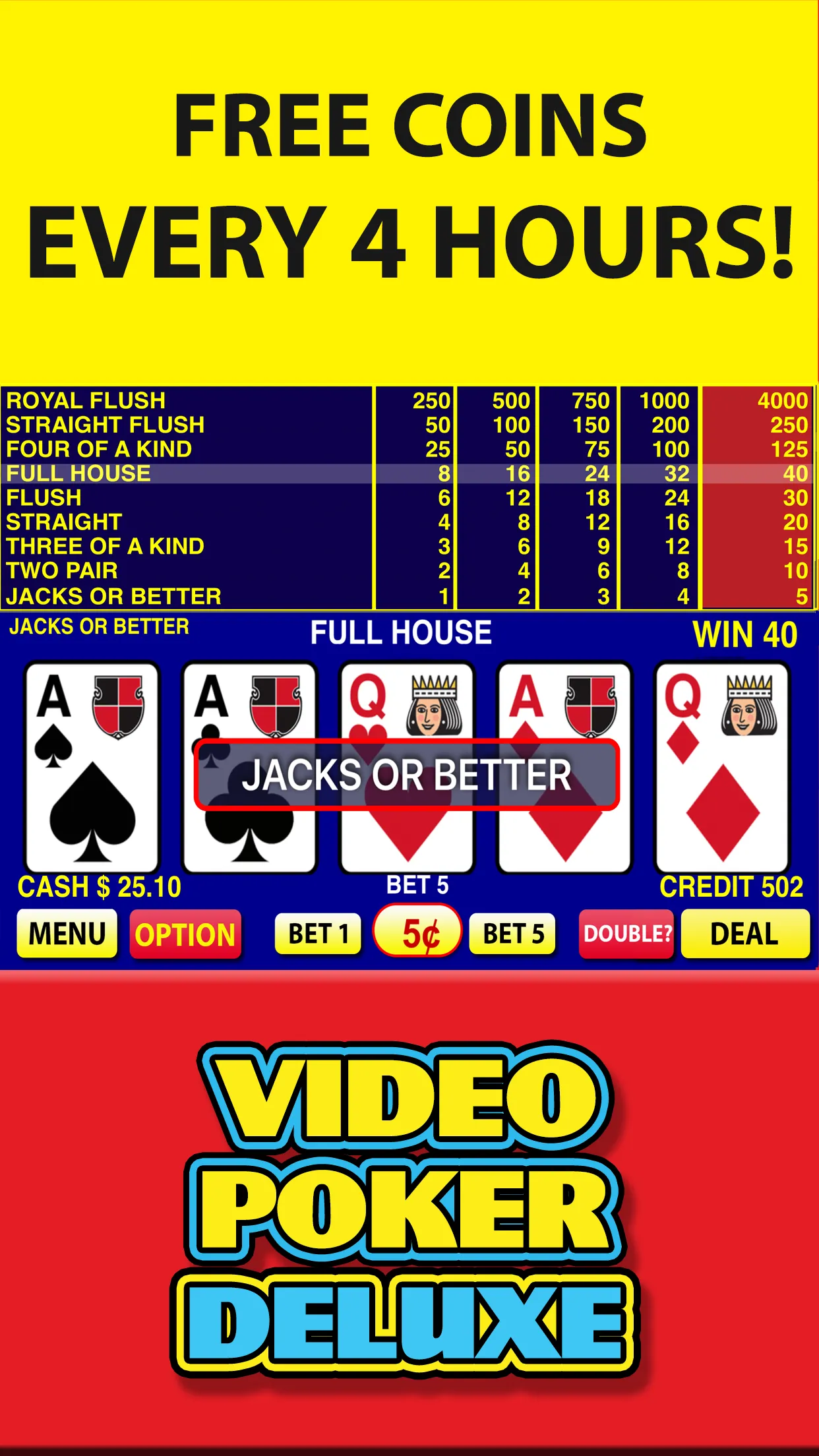 Video Poker Deluxe | Indus Appstore | Screenshot