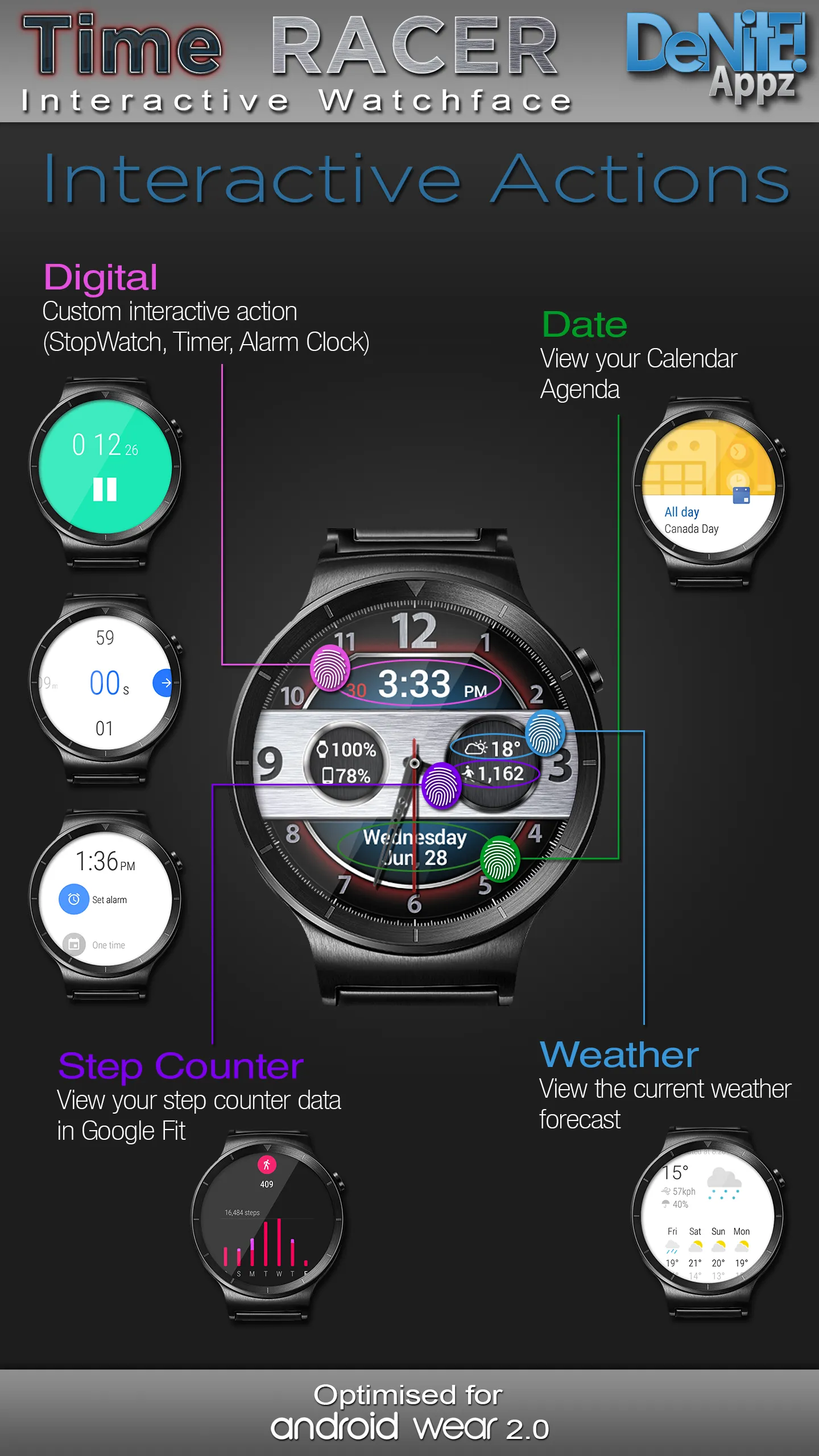 Time Racer HD Watch Face | Indus Appstore | Screenshot