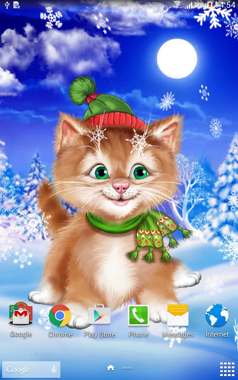 Winter Cat Live Wallpaper | Indus Appstore | Screenshot