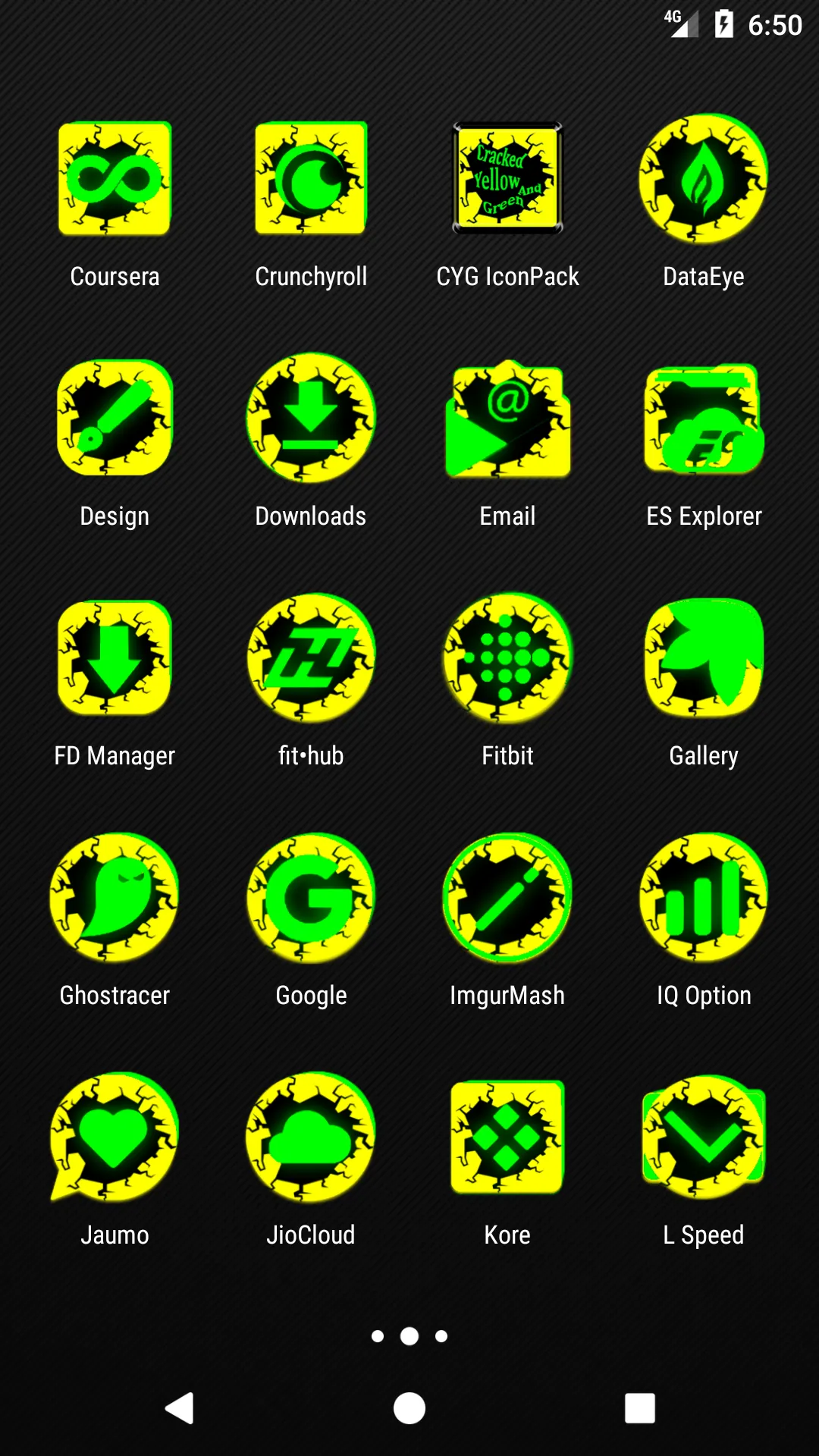 Cracked Yellow Green Icon Pack | Indus Appstore | Screenshot