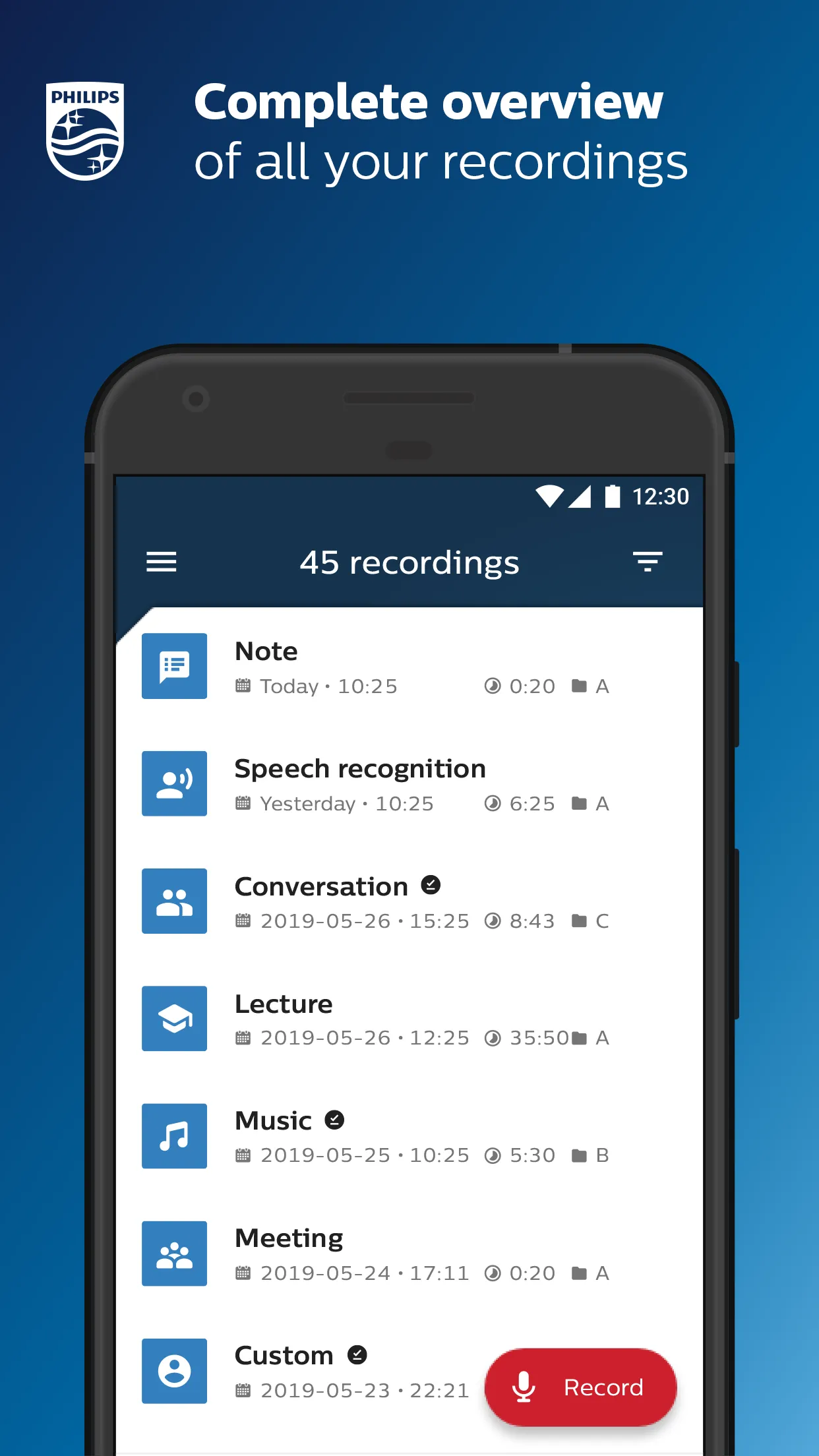 Philips VoiceTracer | Indus Appstore | Screenshot