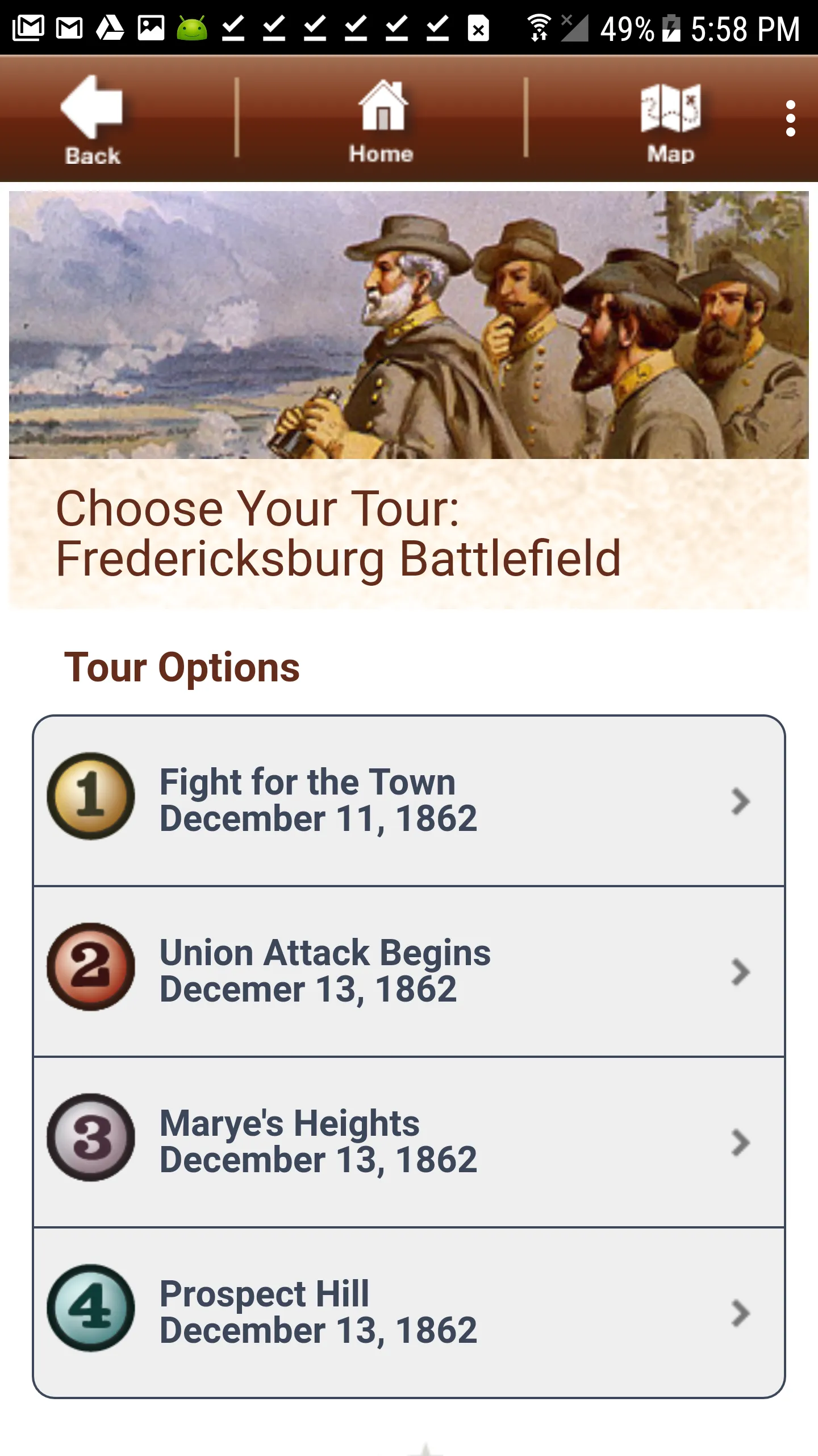 Fredericksburg Battle App | Indus Appstore | Screenshot