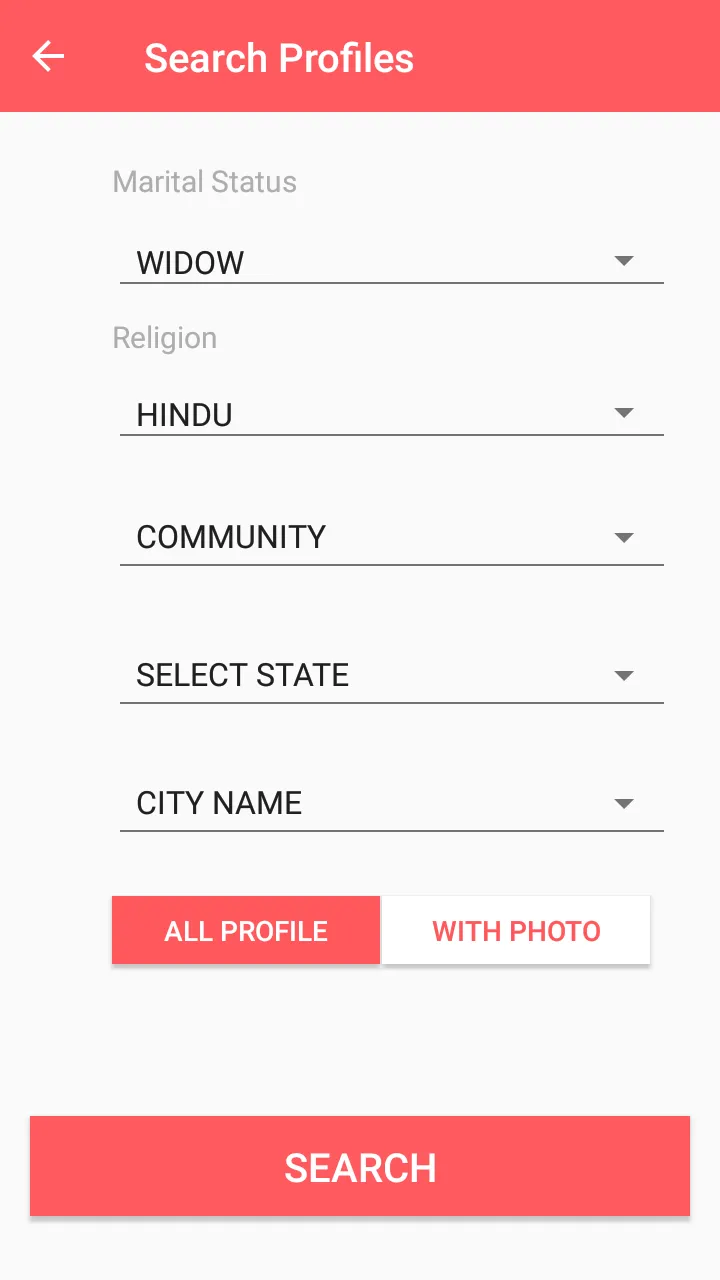 Widow Matrimony Contact All | Indus Appstore | Screenshot