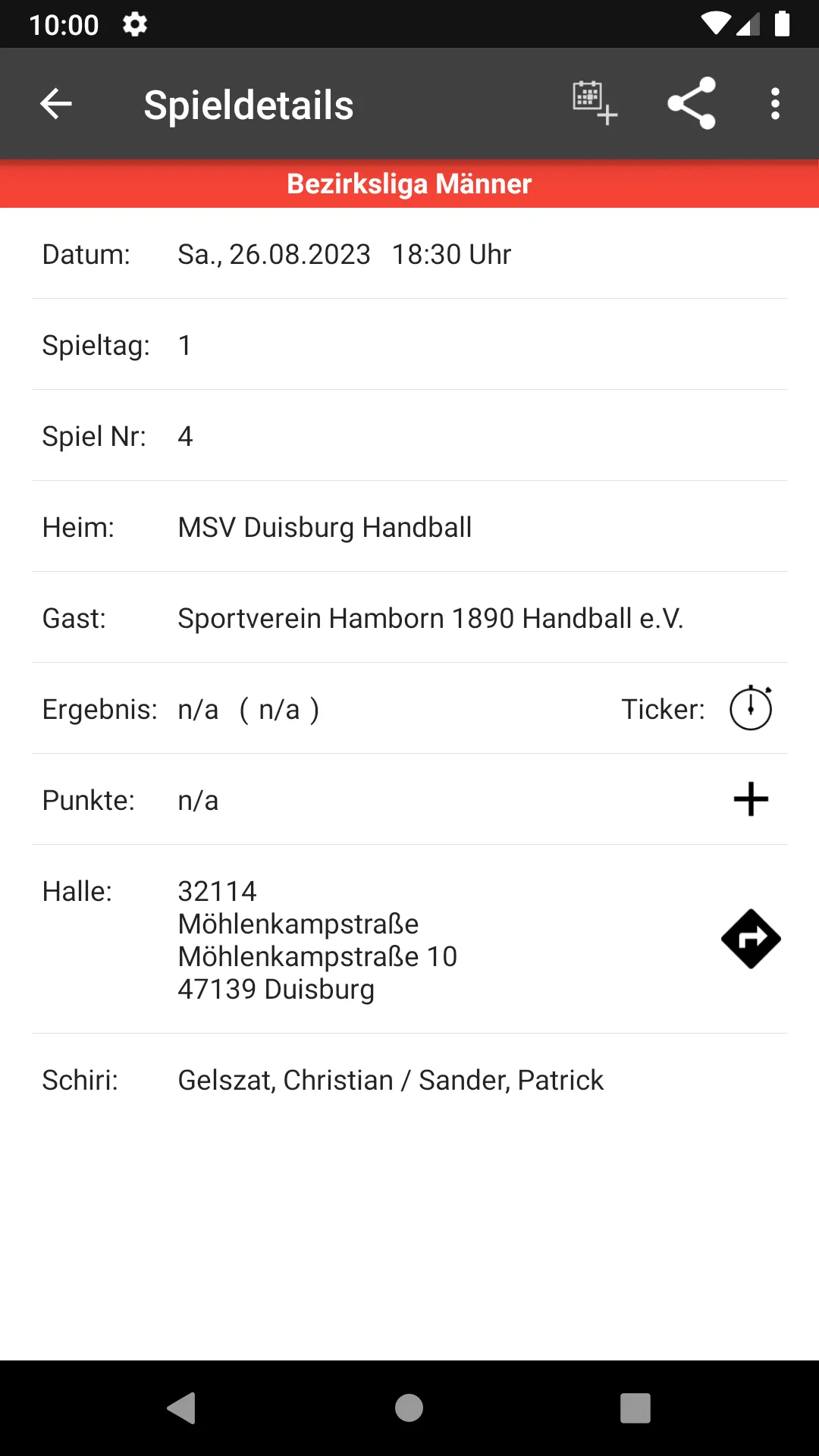 SV Hamborn 1890 Handball | Indus Appstore | Screenshot