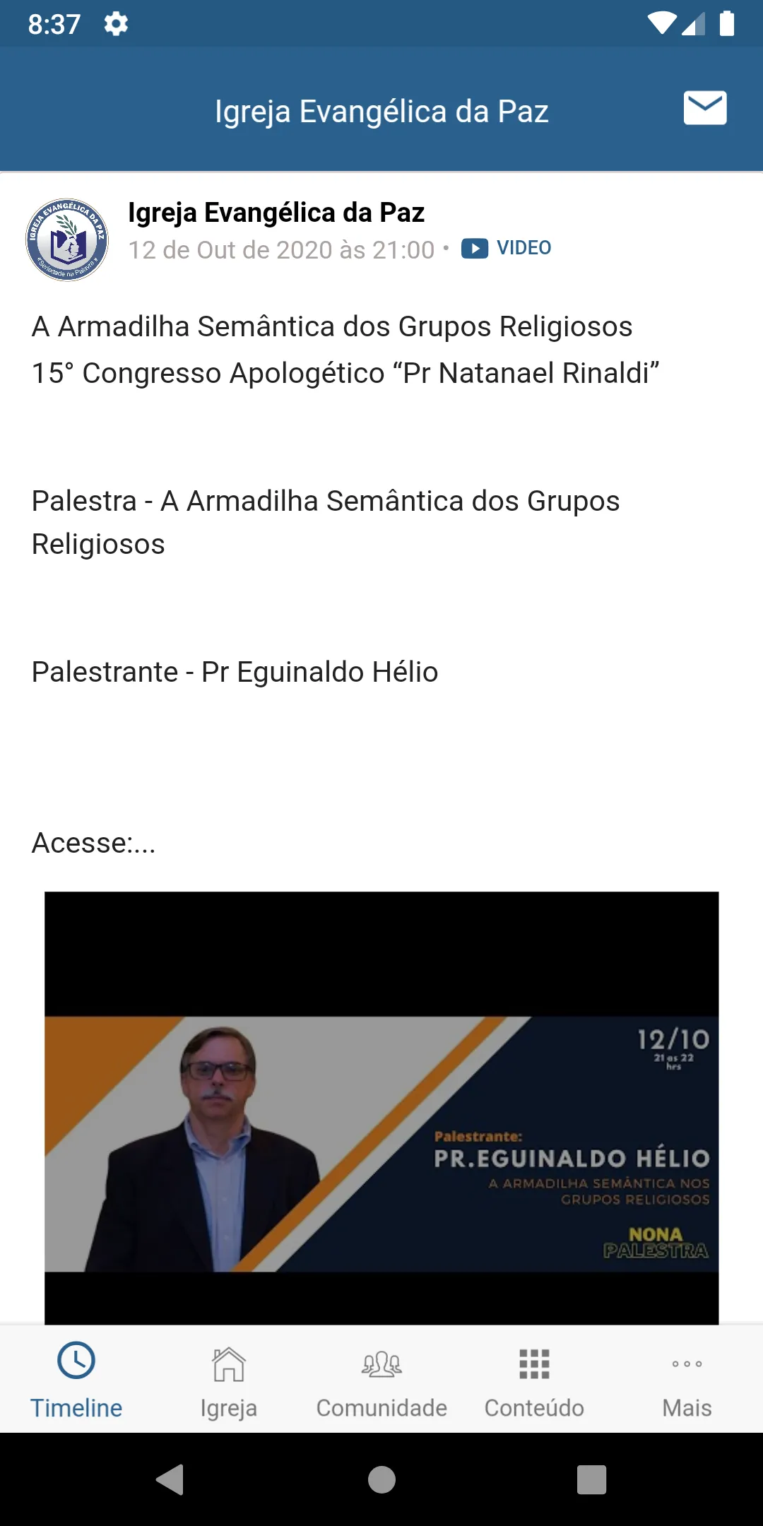 Igreja Evangélica da Paz | Indus Appstore | Screenshot