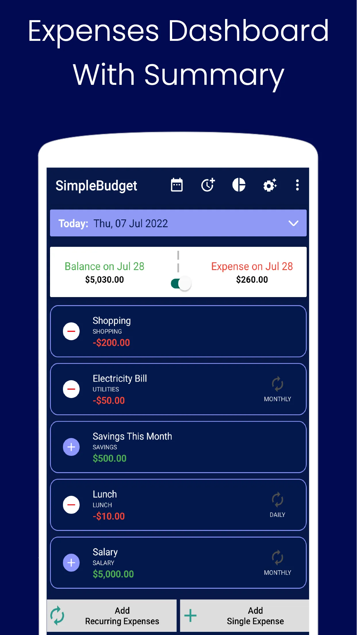 Simple Budget | Indus Appstore | Screenshot