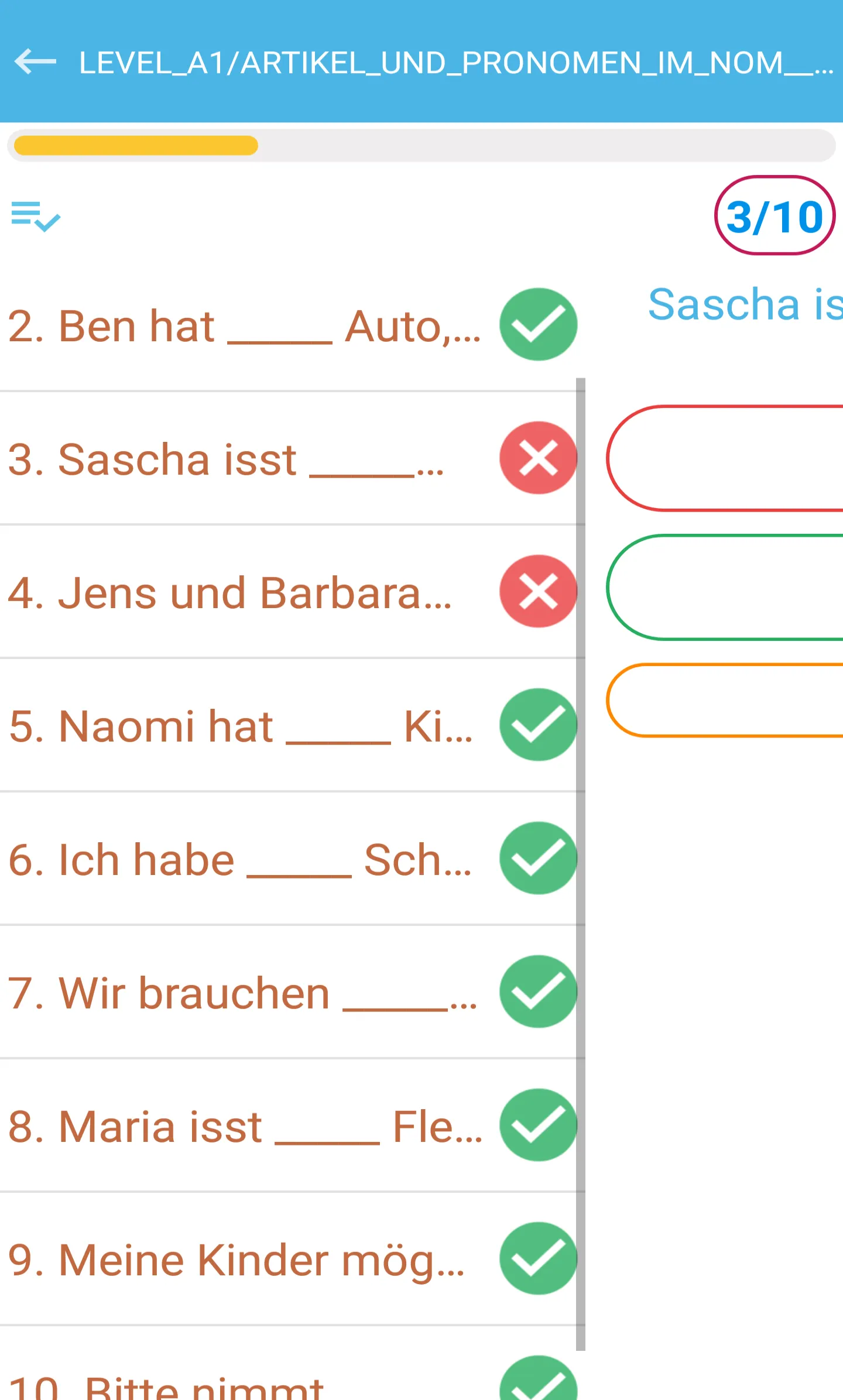 Test zur deutsch grammatik | Indus Appstore | Screenshot