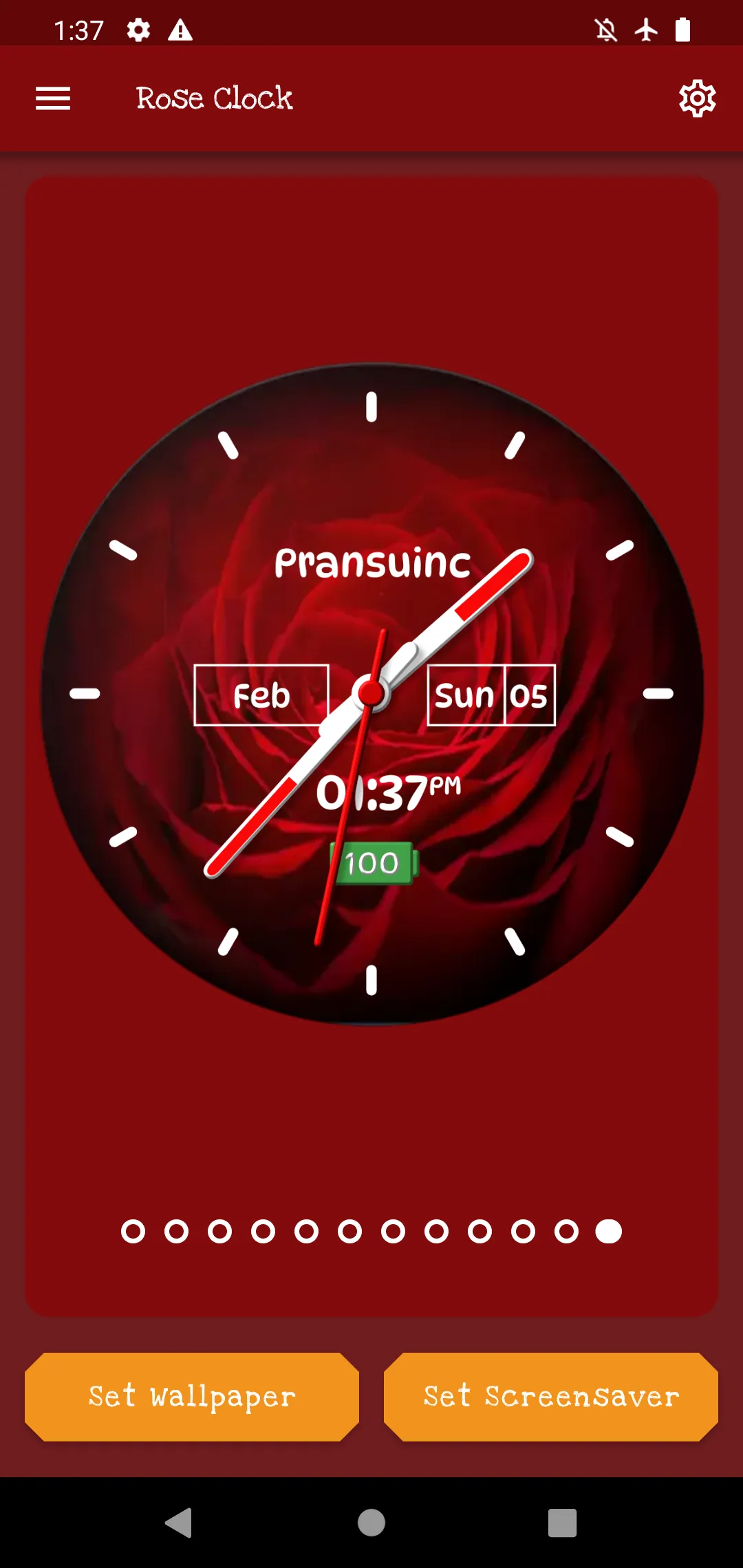 Rose clock live wallpaper | Indus Appstore | Screenshot