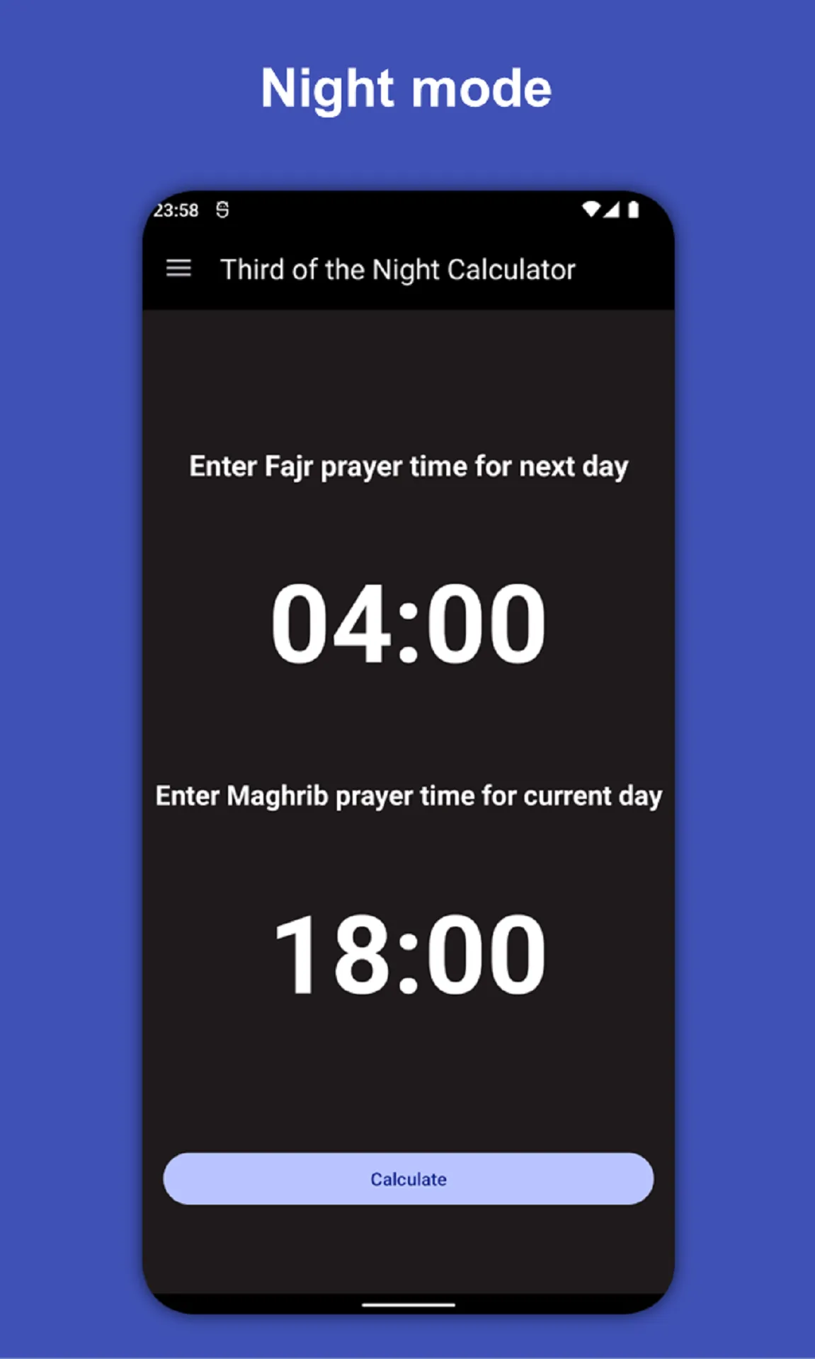 Third of the Night Calculator | Indus Appstore | Screenshot