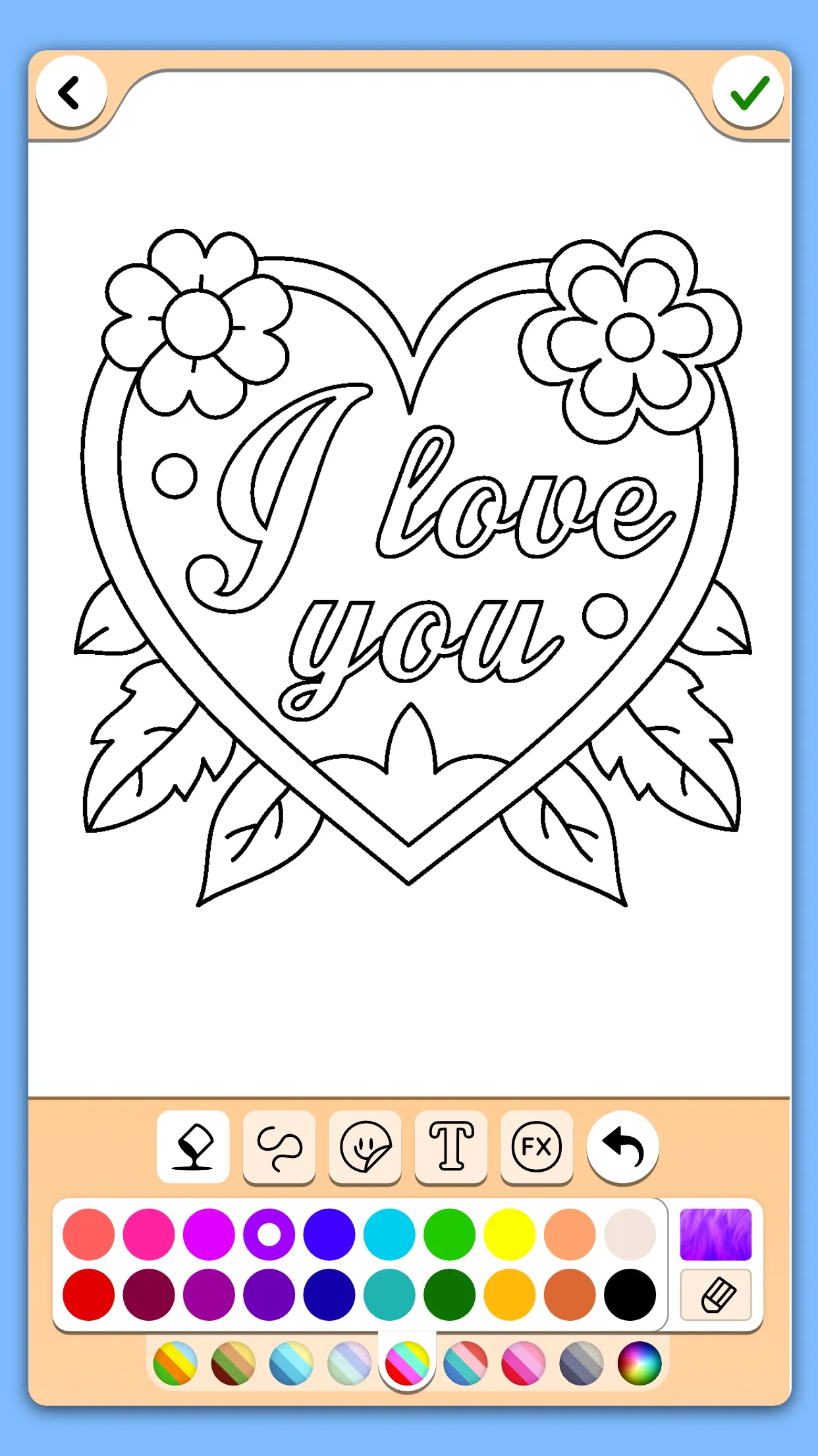 Valentines love coloring book | Indus Appstore | Screenshot