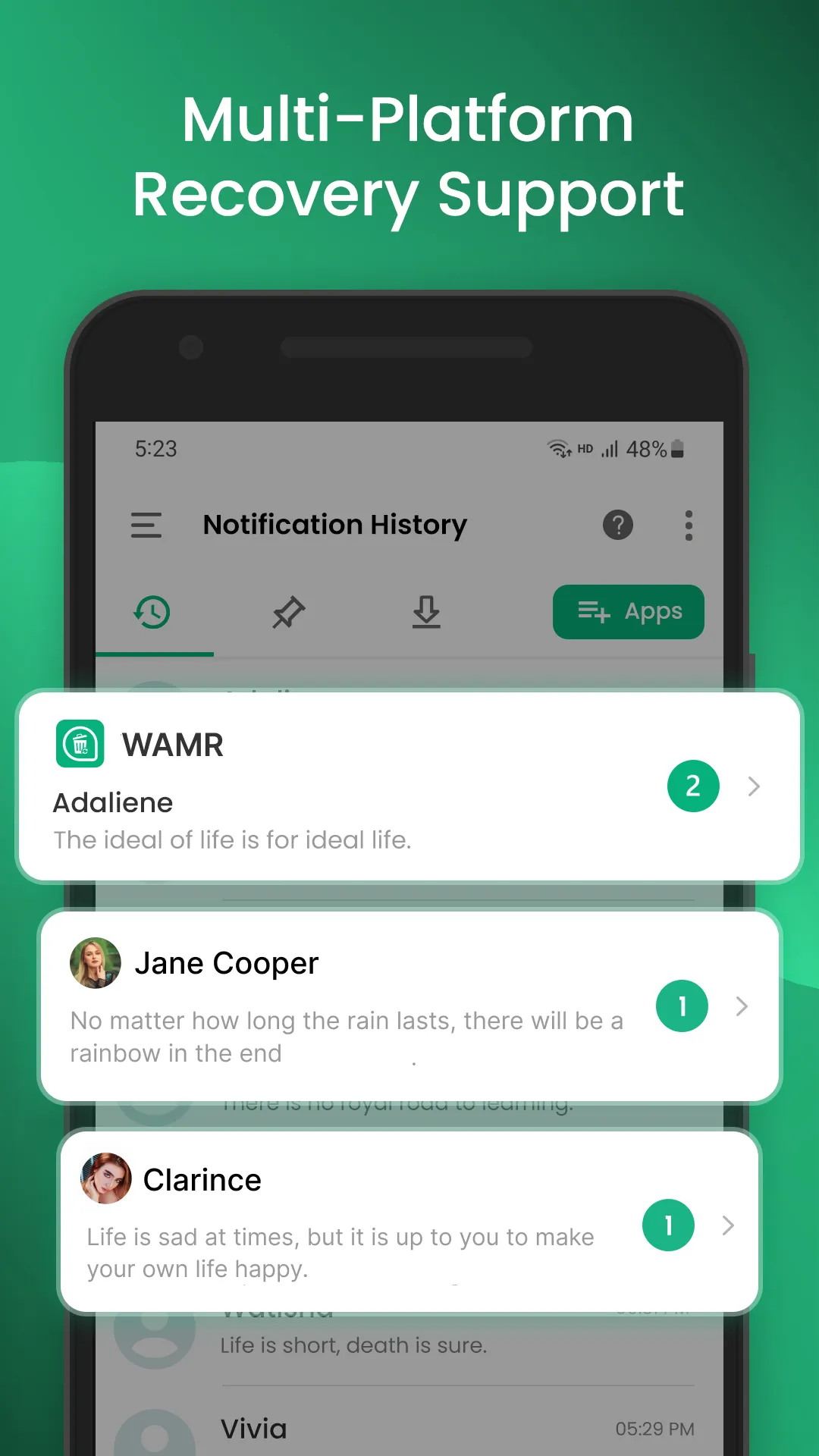 WAMR: Recover Deleted Messages | Indus Appstore | Screenshot