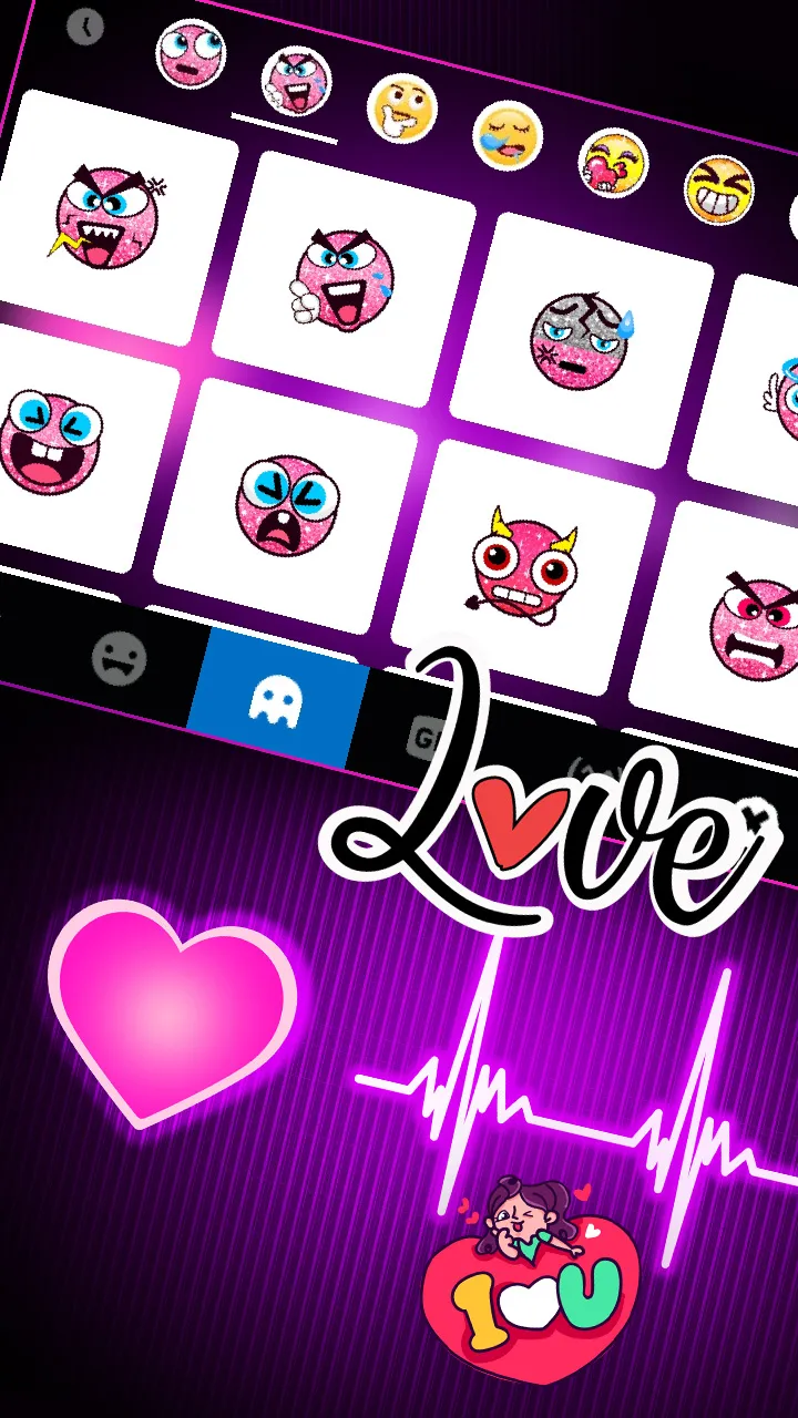 Neon Pink Heartbeat Theme | Indus Appstore | Screenshot