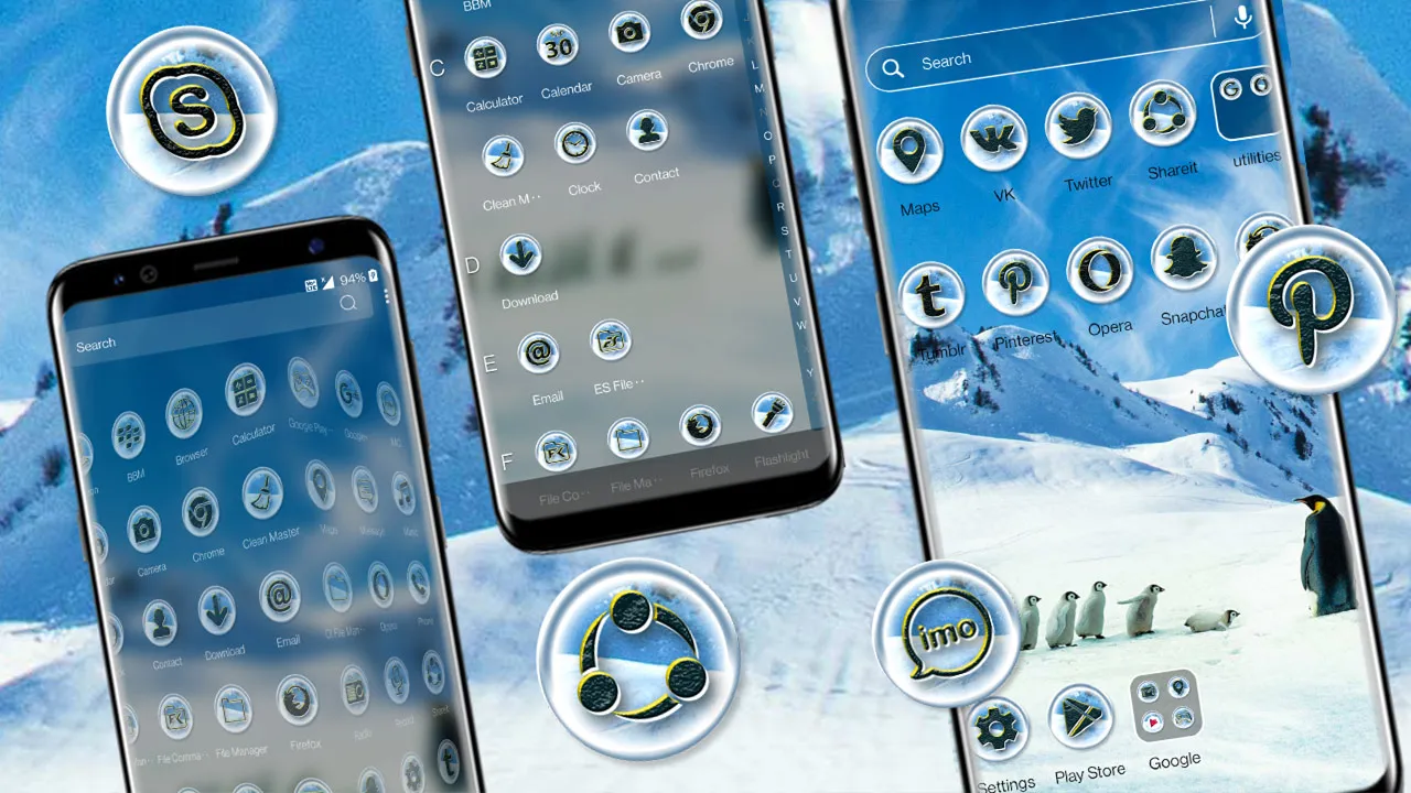 Ice Penguin Launcher Theme | Indus Appstore | Screenshot