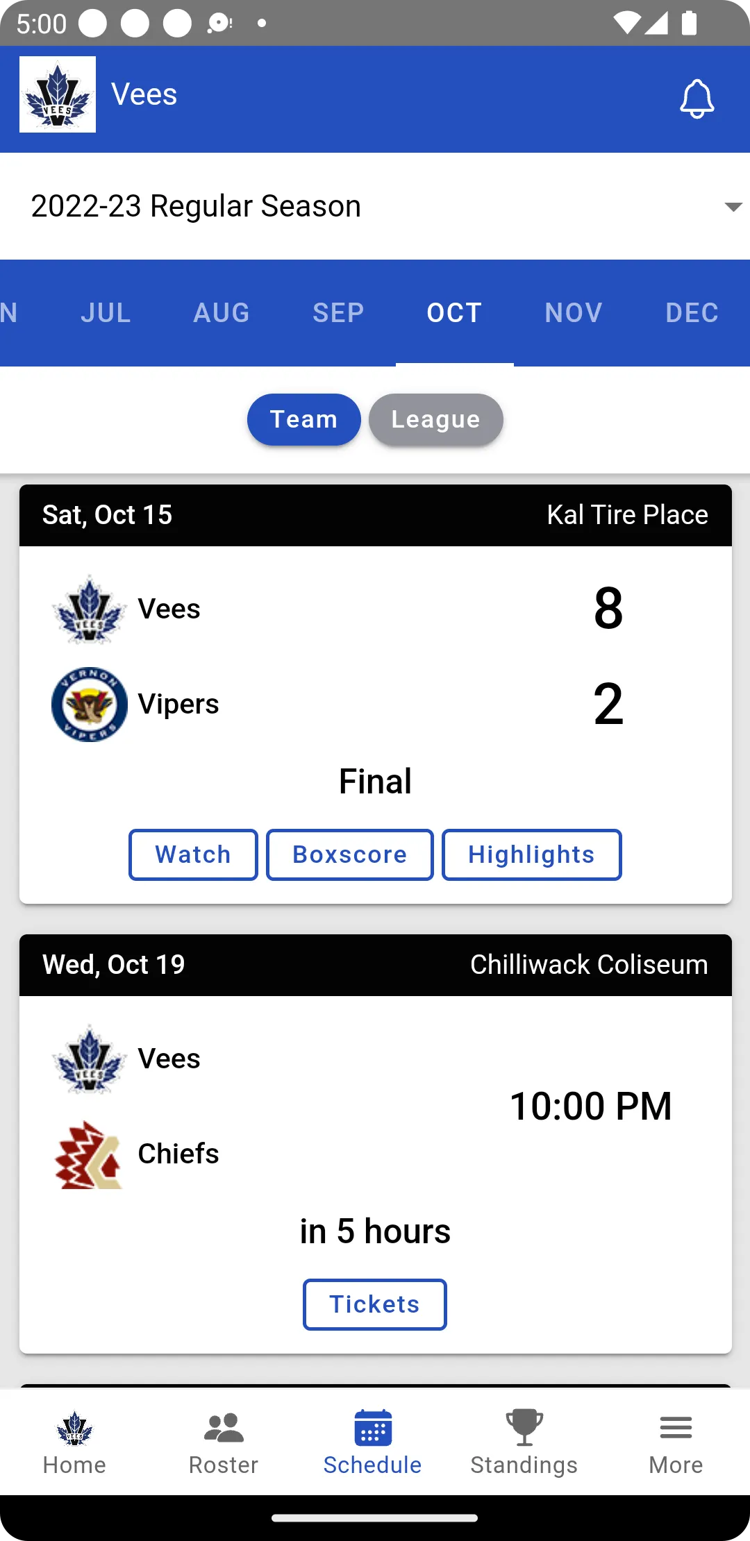 Penticton Vees | Indus Appstore | Screenshot