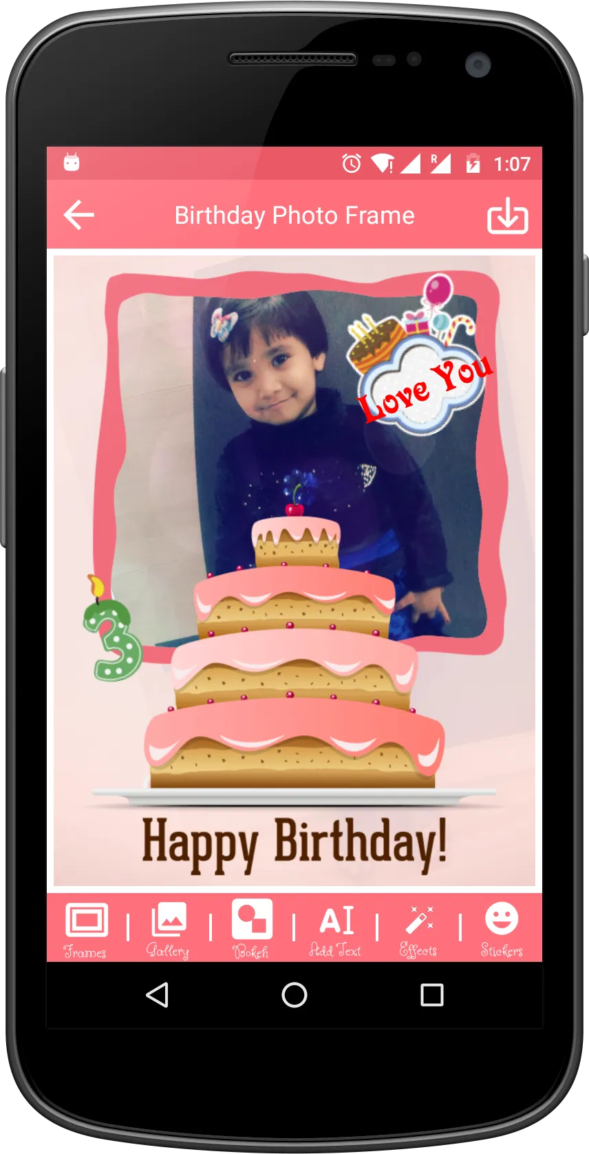 Birthday Photo Frames | Indus Appstore | Screenshot