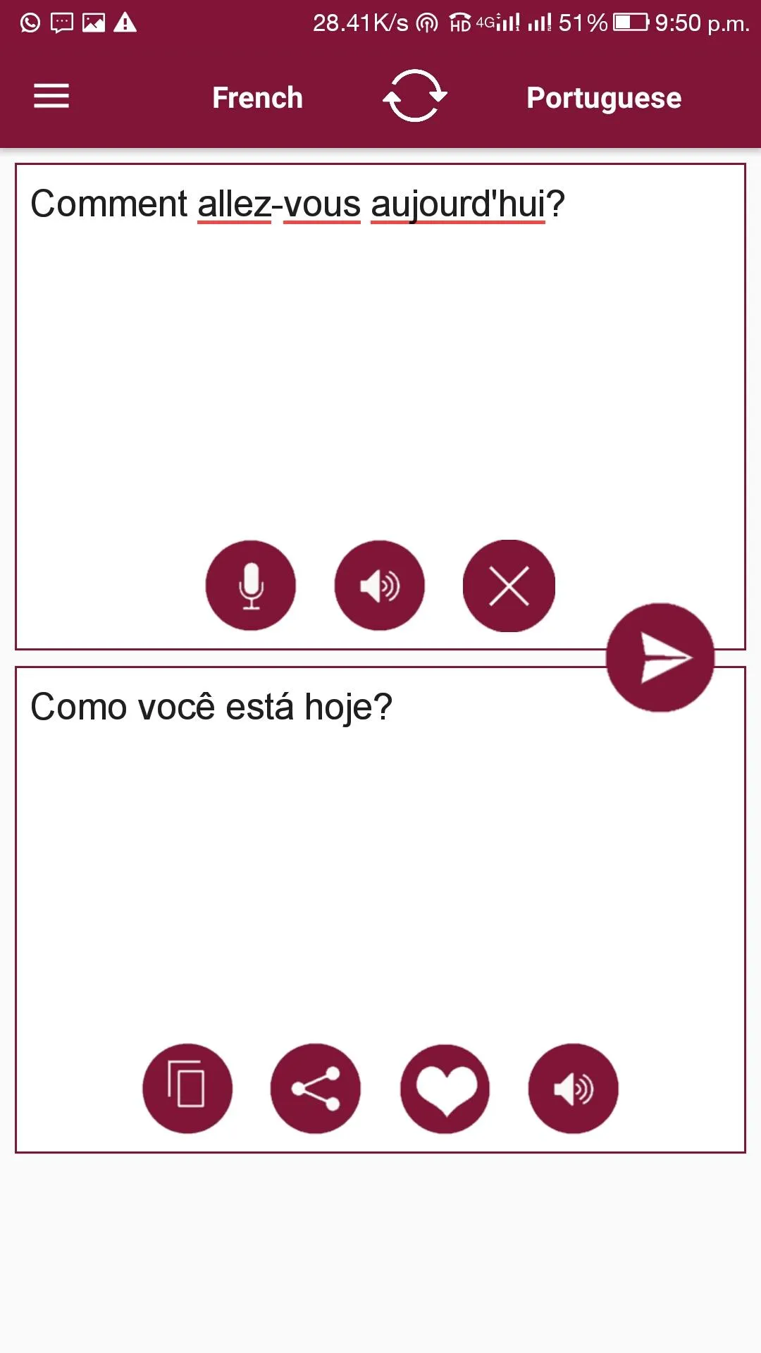 French - Portuguese Translator | Indus Appstore | Screenshot