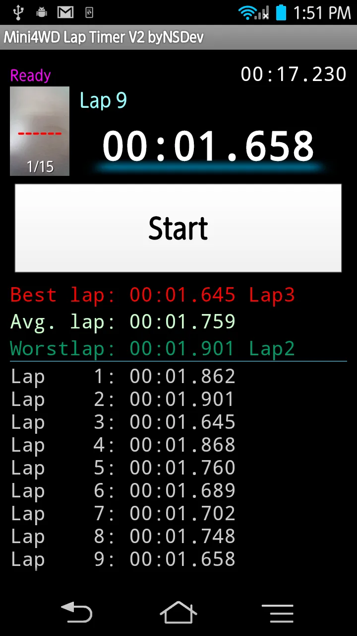 Mini4WD Lap Timer V2 byNSDev | Indus Appstore | Screenshot