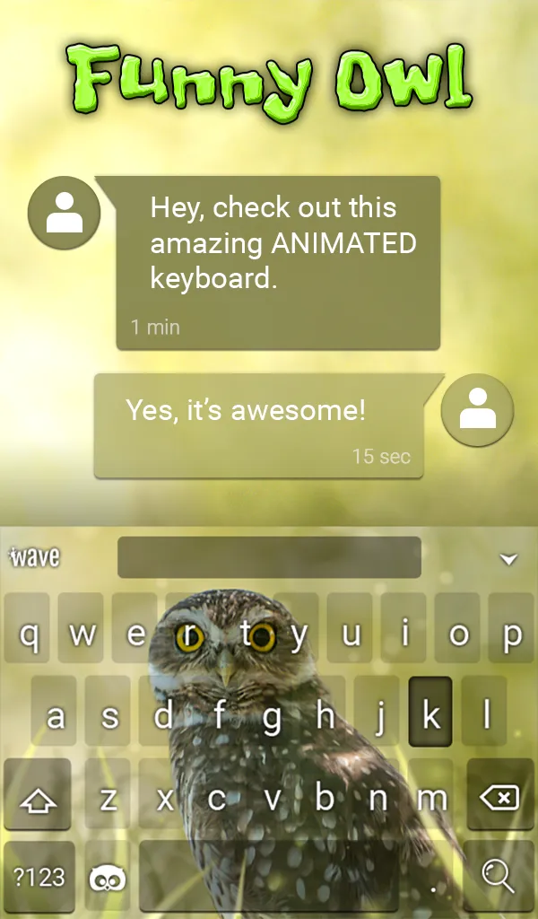 Funny Owl Keyboard & Wallpaper | Indus Appstore | Screenshot
