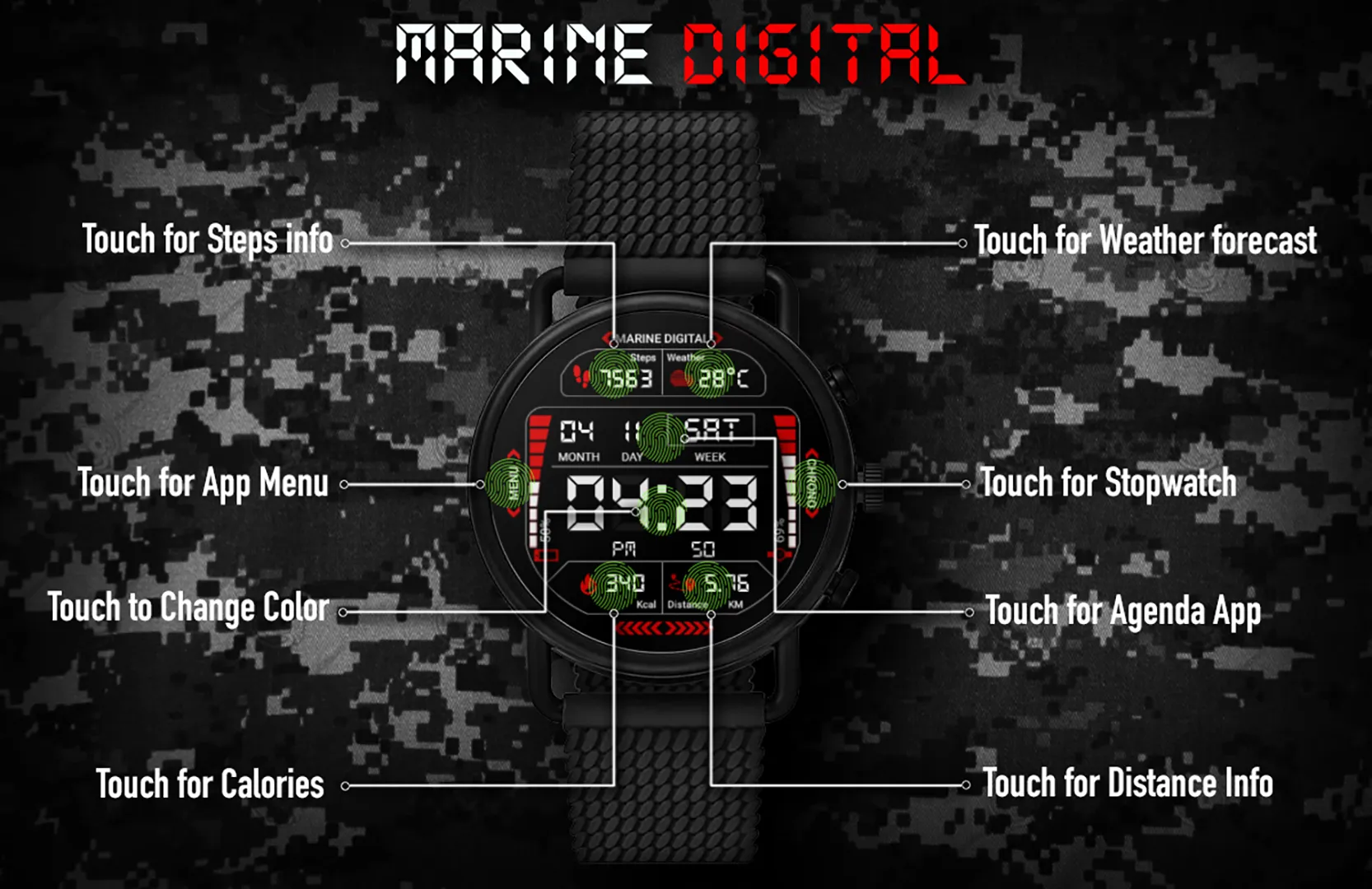 Marine Digital 2 Watch Face | Indus Appstore | Screenshot