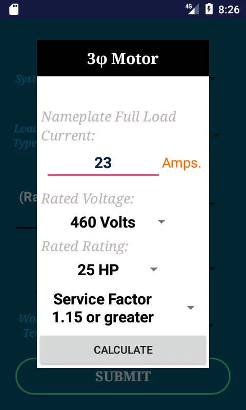 NEC Conductor Size Calculator | Indus Appstore | Screenshot