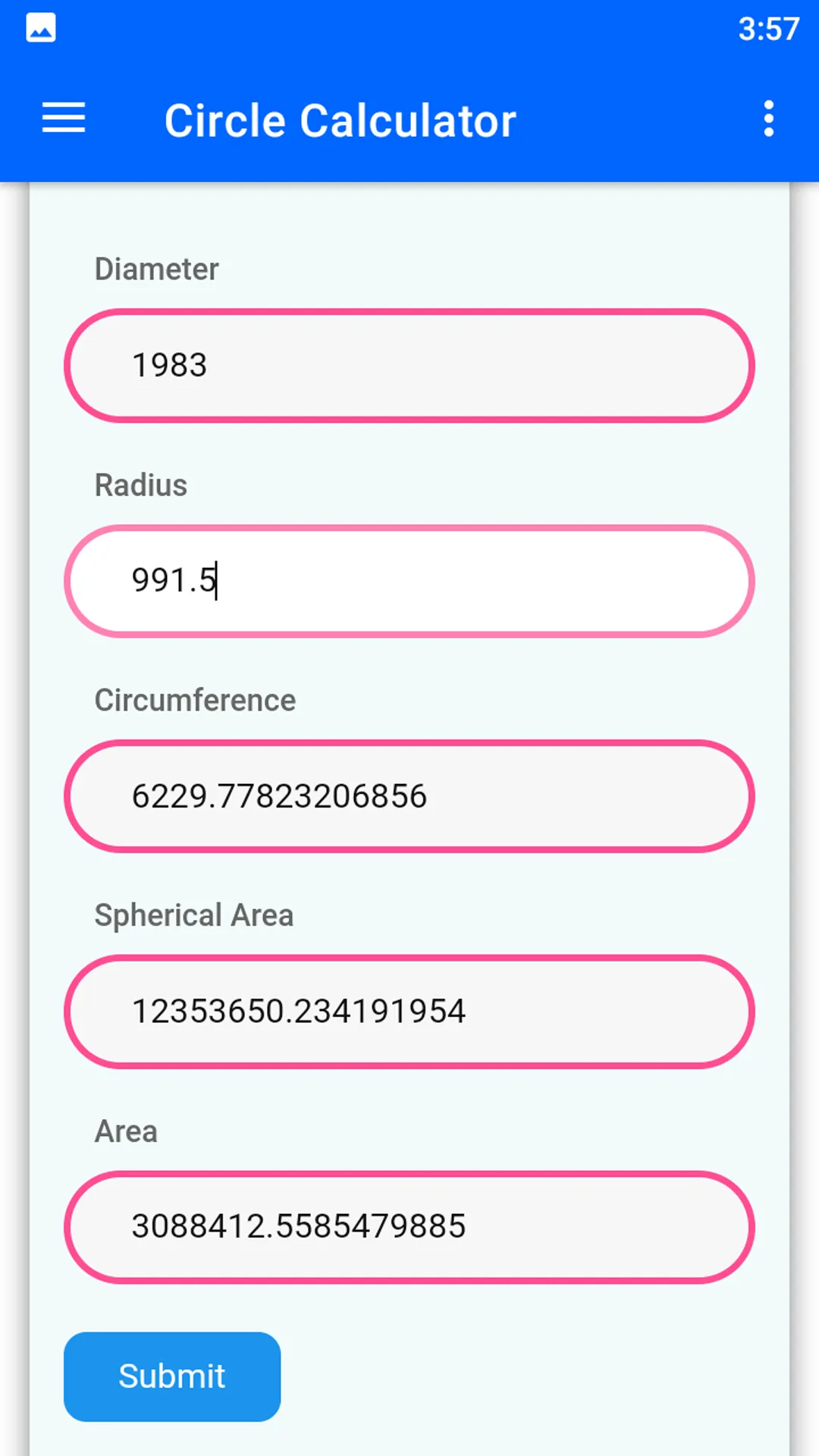 Circle Calculator | Indus Appstore | Screenshot