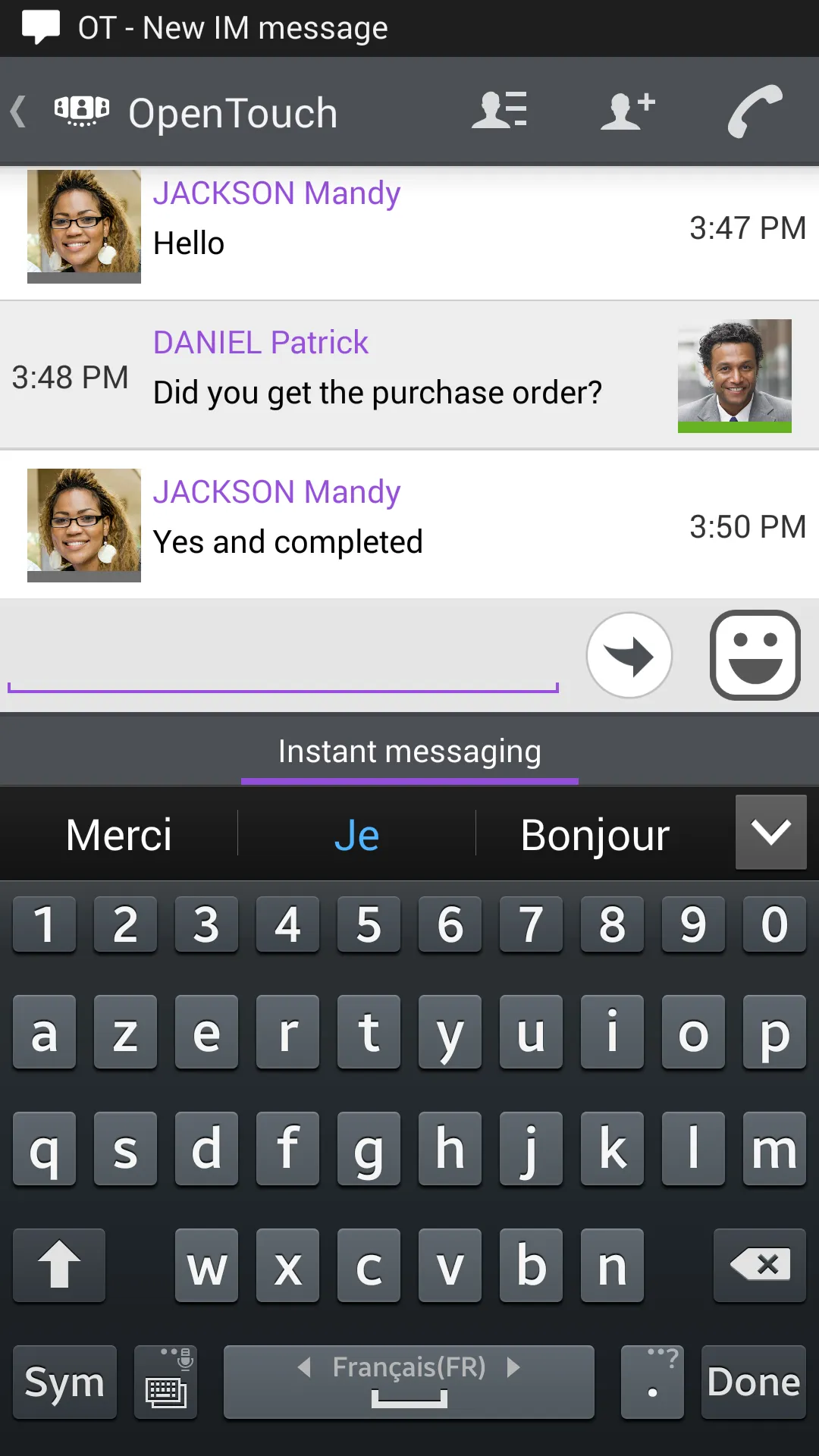 OpenTouch Conversation | Indus Appstore | Screenshot