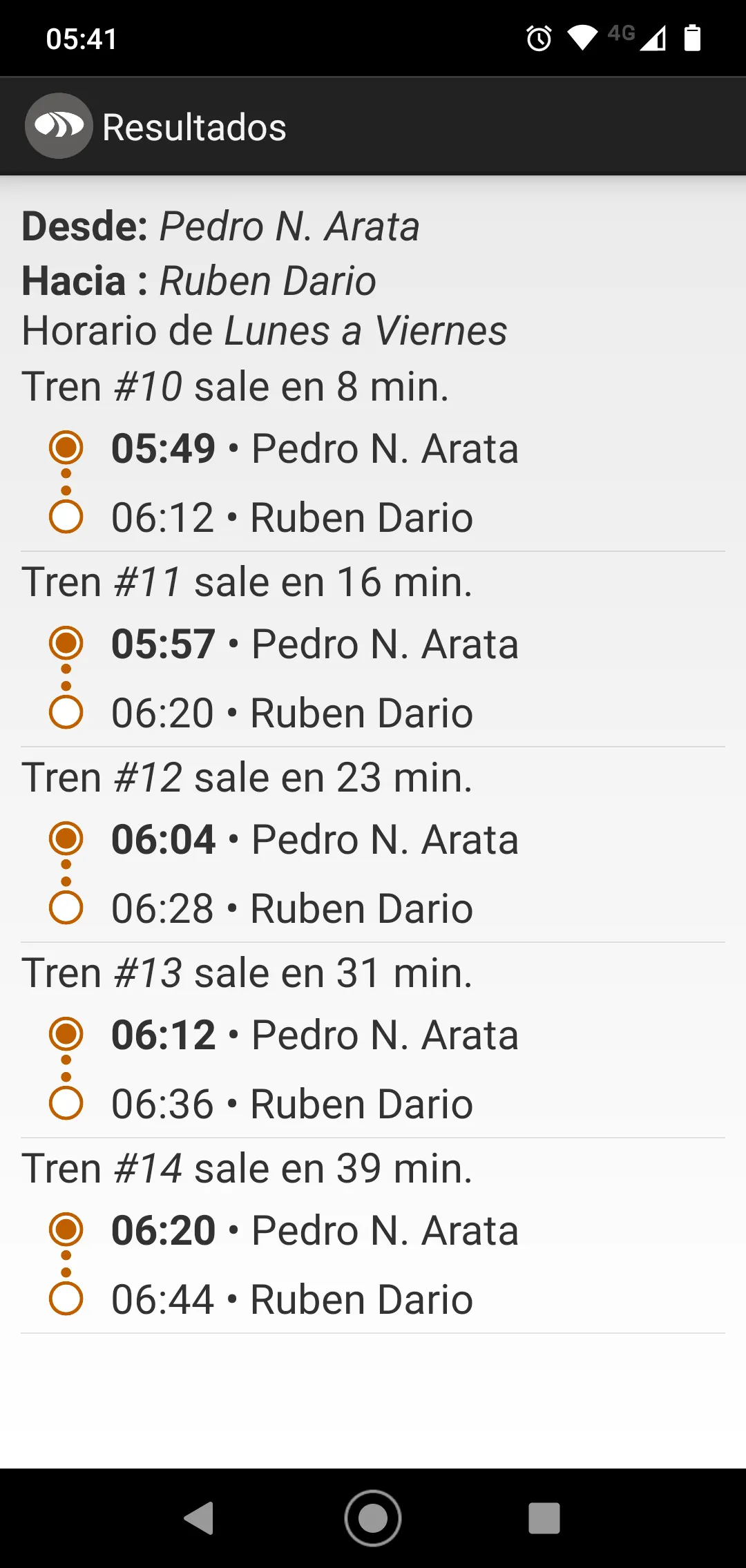 Horarios Urquiza | Indus Appstore | Screenshot