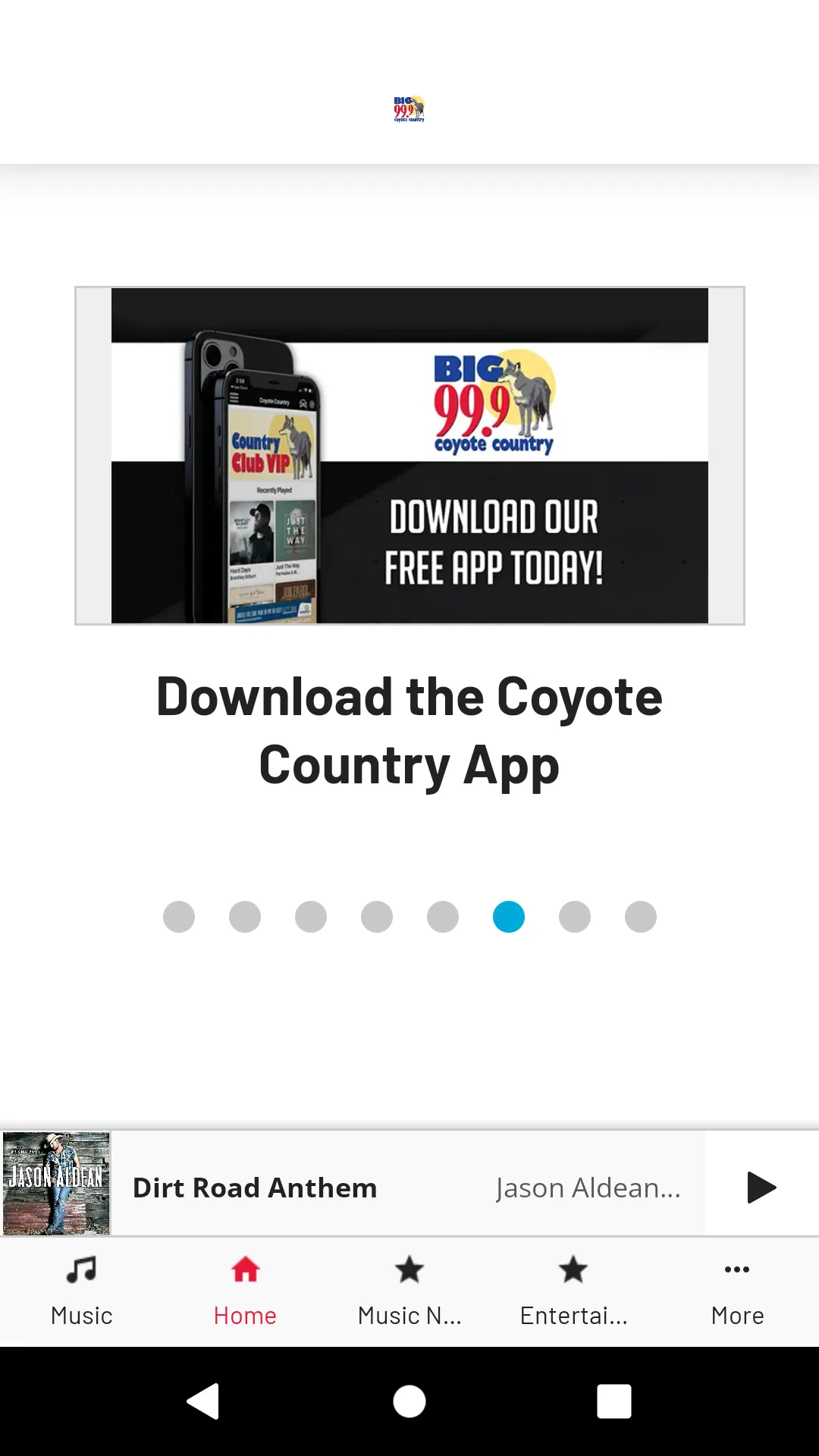 The Big 99.9 Coyote Country | Indus Appstore | Screenshot