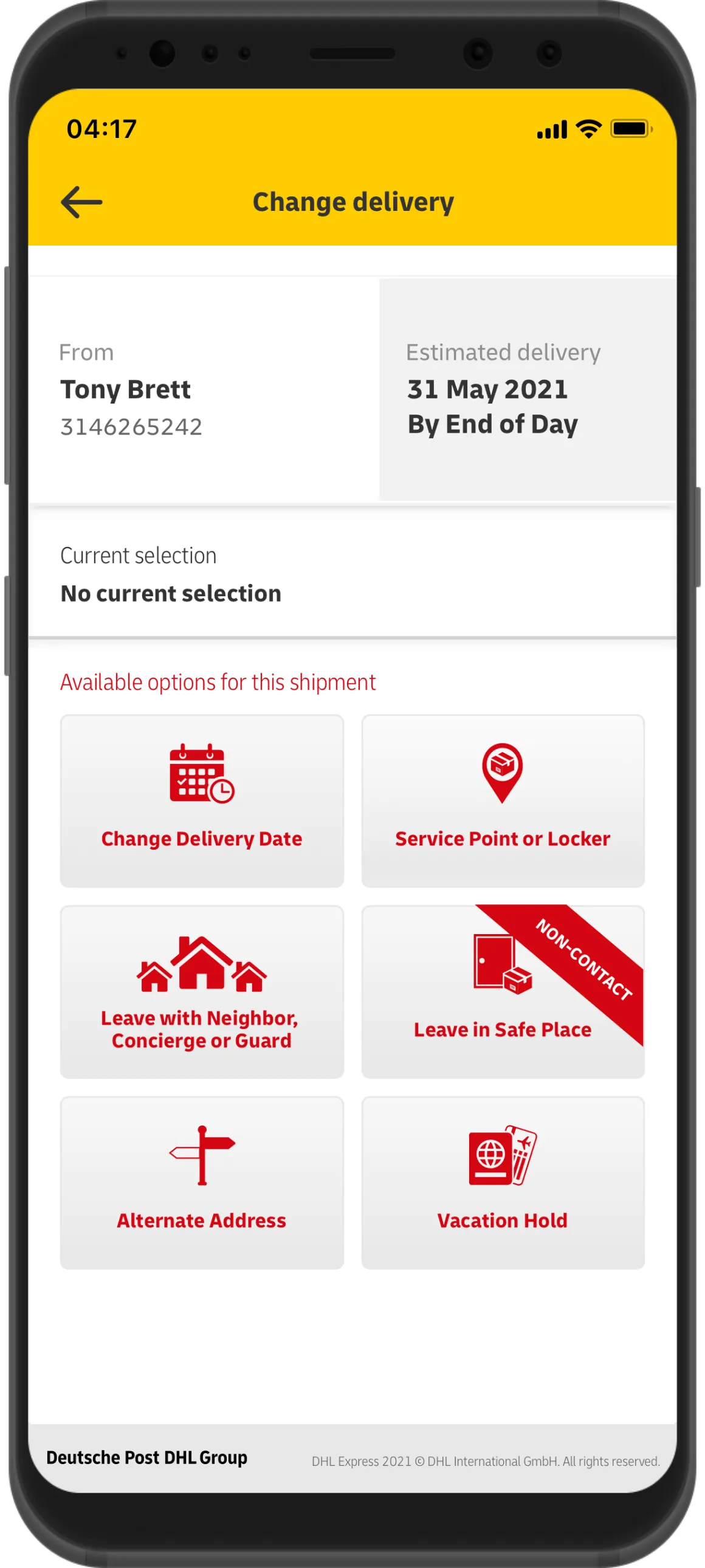 DHL Express Mobile | Indus Appstore | Screenshot