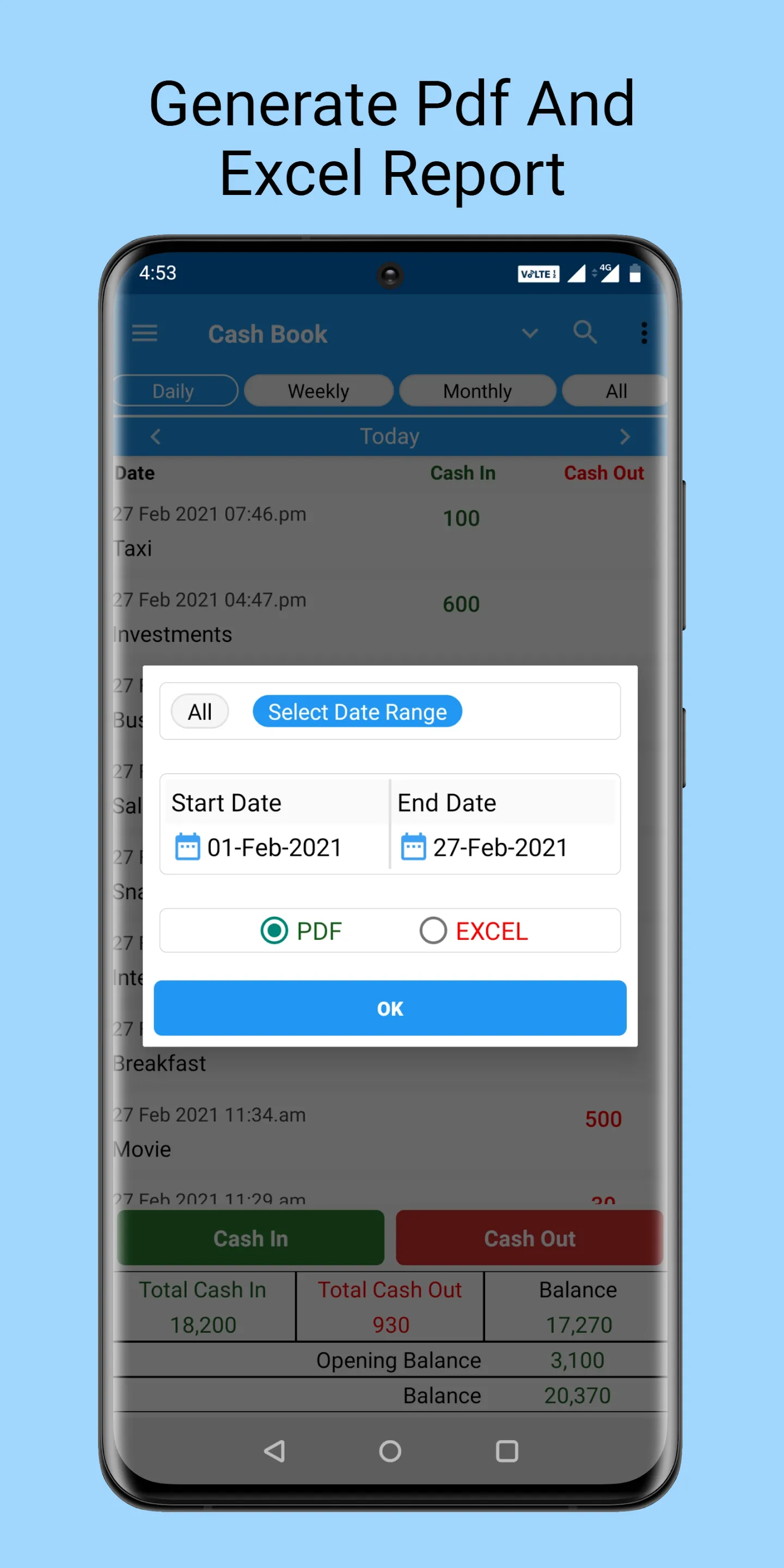 Cash Book- expense manager | Indus Appstore | Screenshot