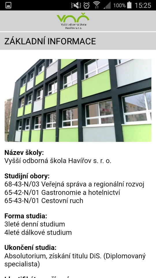 Vyšší odborná škola Havířov | Indus Appstore | Screenshot