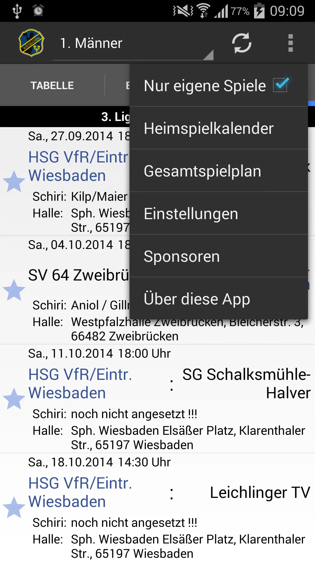 HSG VfR/Eintracht Wiesbaden | Indus Appstore | Screenshot