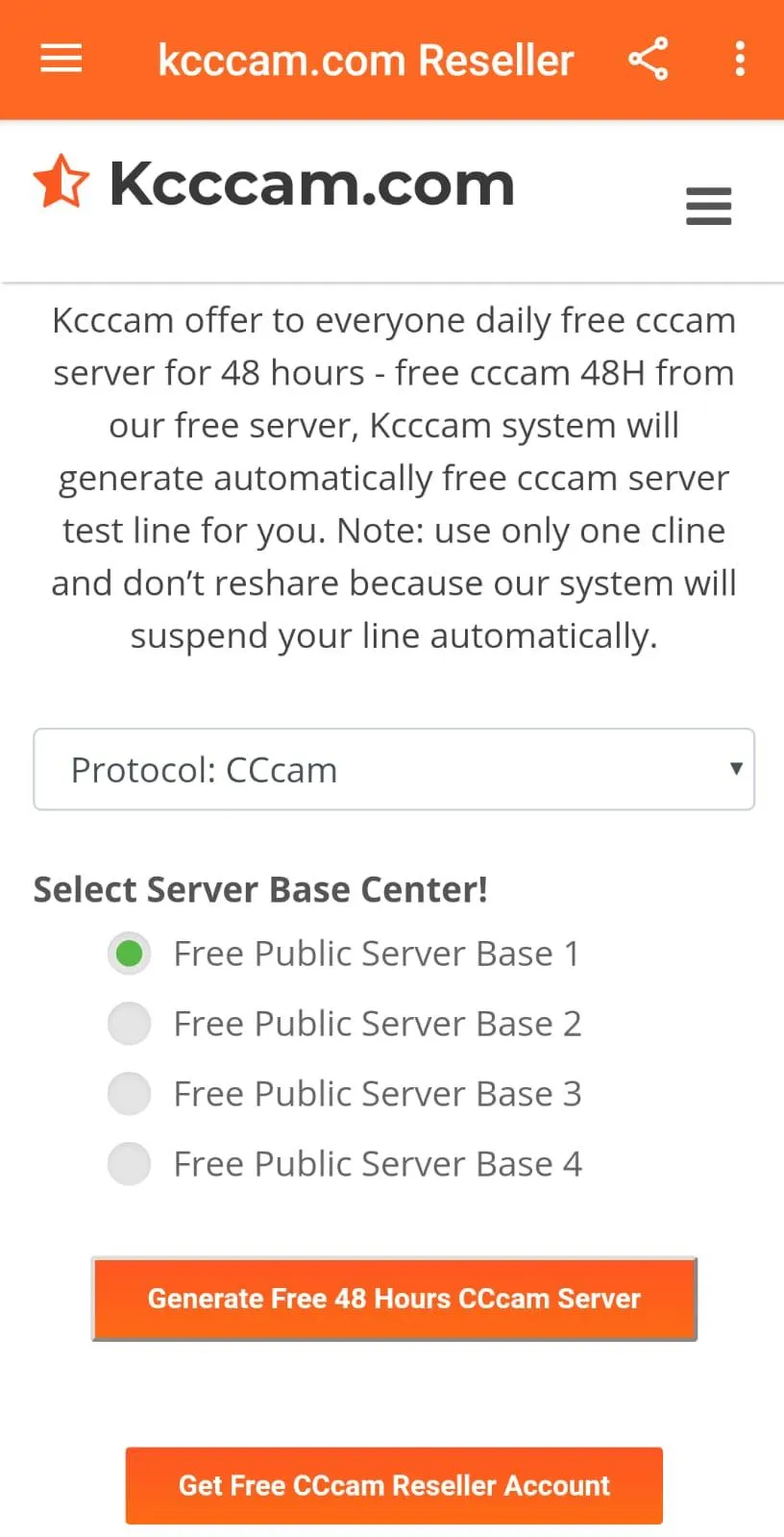Kcccam.com - CCcam 48 Hours | Indus Appstore | Screenshot