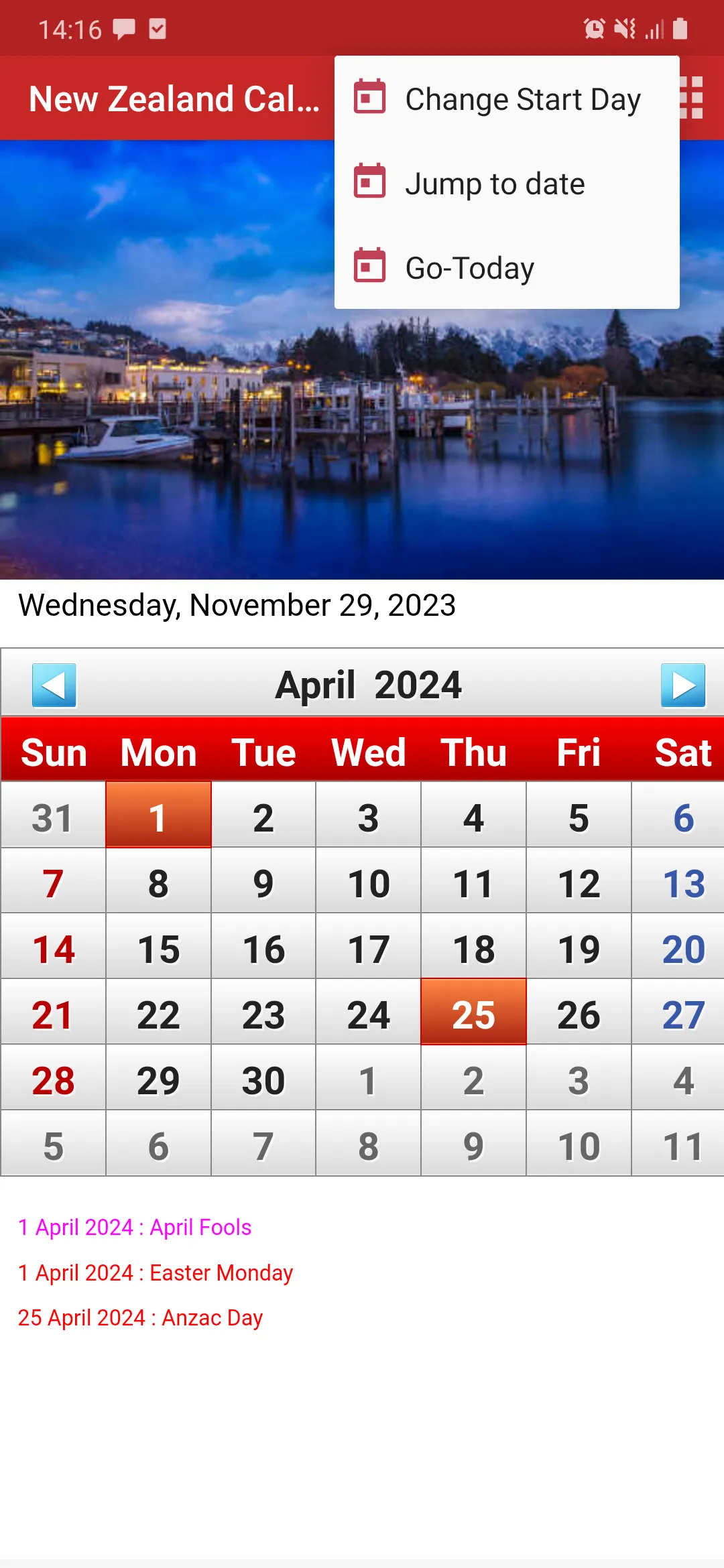 NZ Calendar 2024 | Indus Appstore | Screenshot