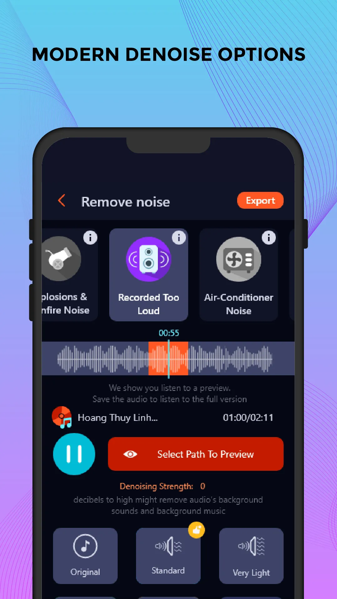 Remove noise: Reduce noise mp3 | Indus Appstore | Screenshot