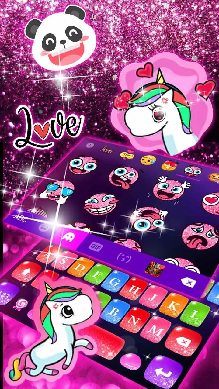 Colorful Glitter Keyboard Them | Indus Appstore | Screenshot