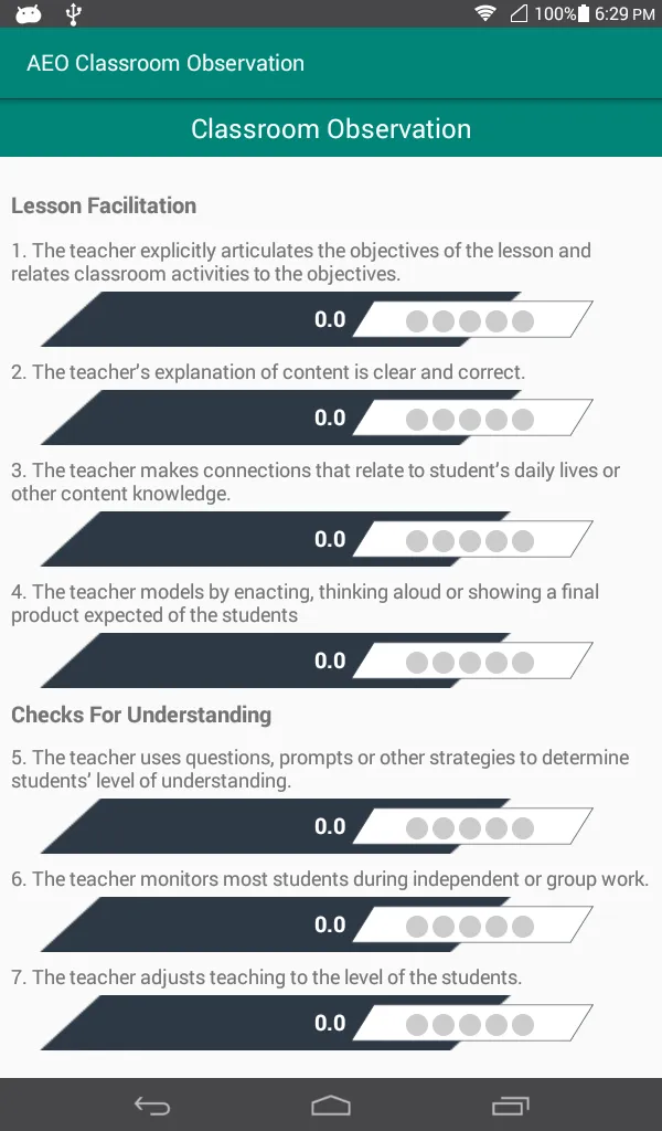 COT Classroom Observation | Indus Appstore | Screenshot