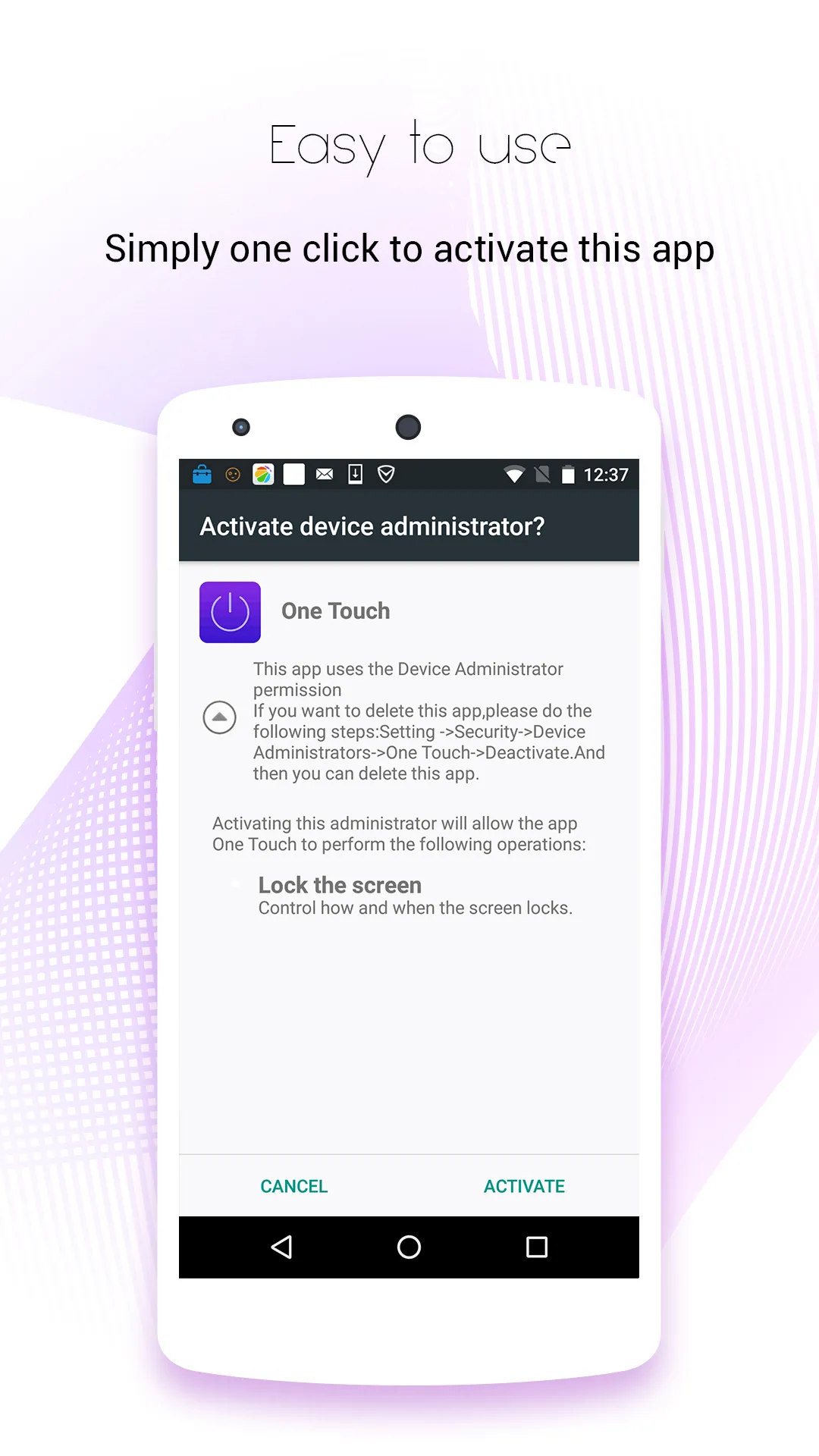 One Touch Lock Screen | Indus Appstore | Screenshot