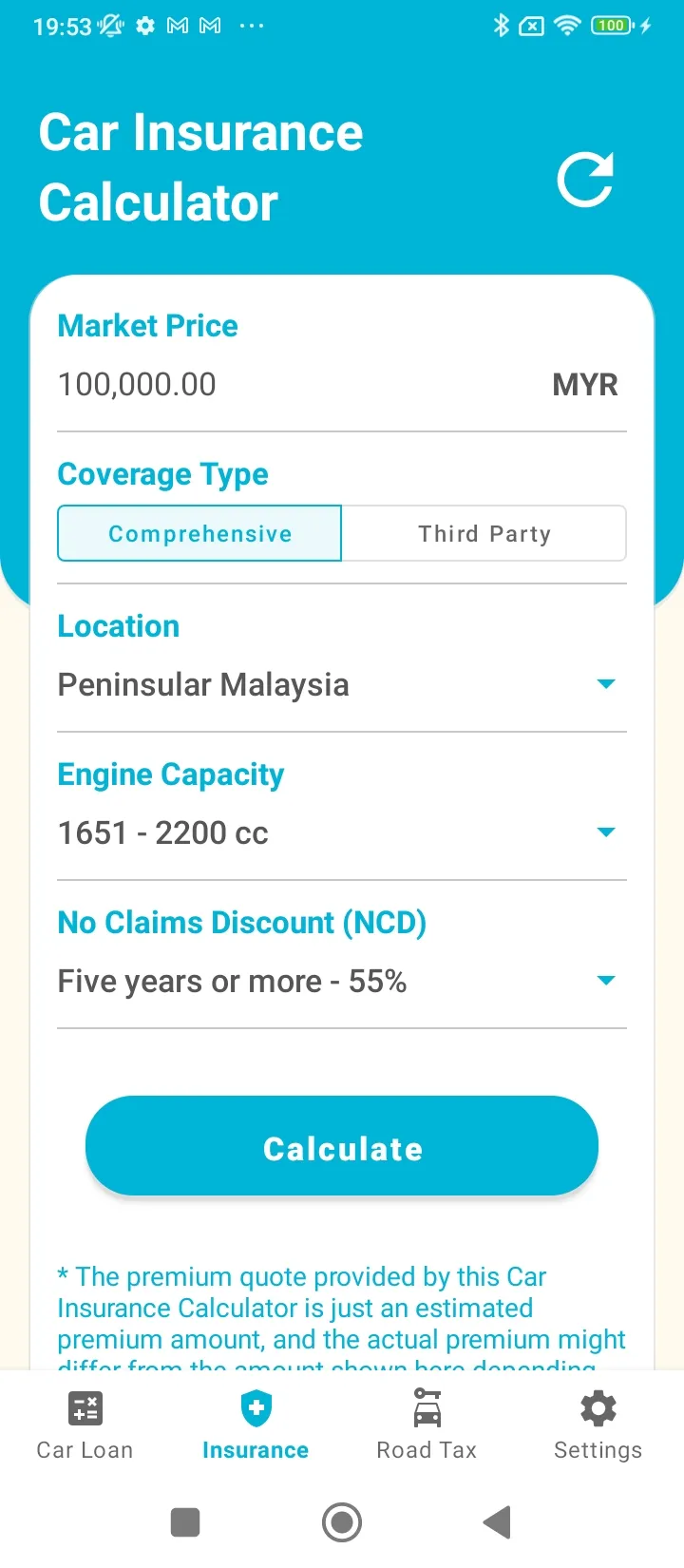 Car Loan Calculator (Malaysia) | Indus Appstore | Screenshot