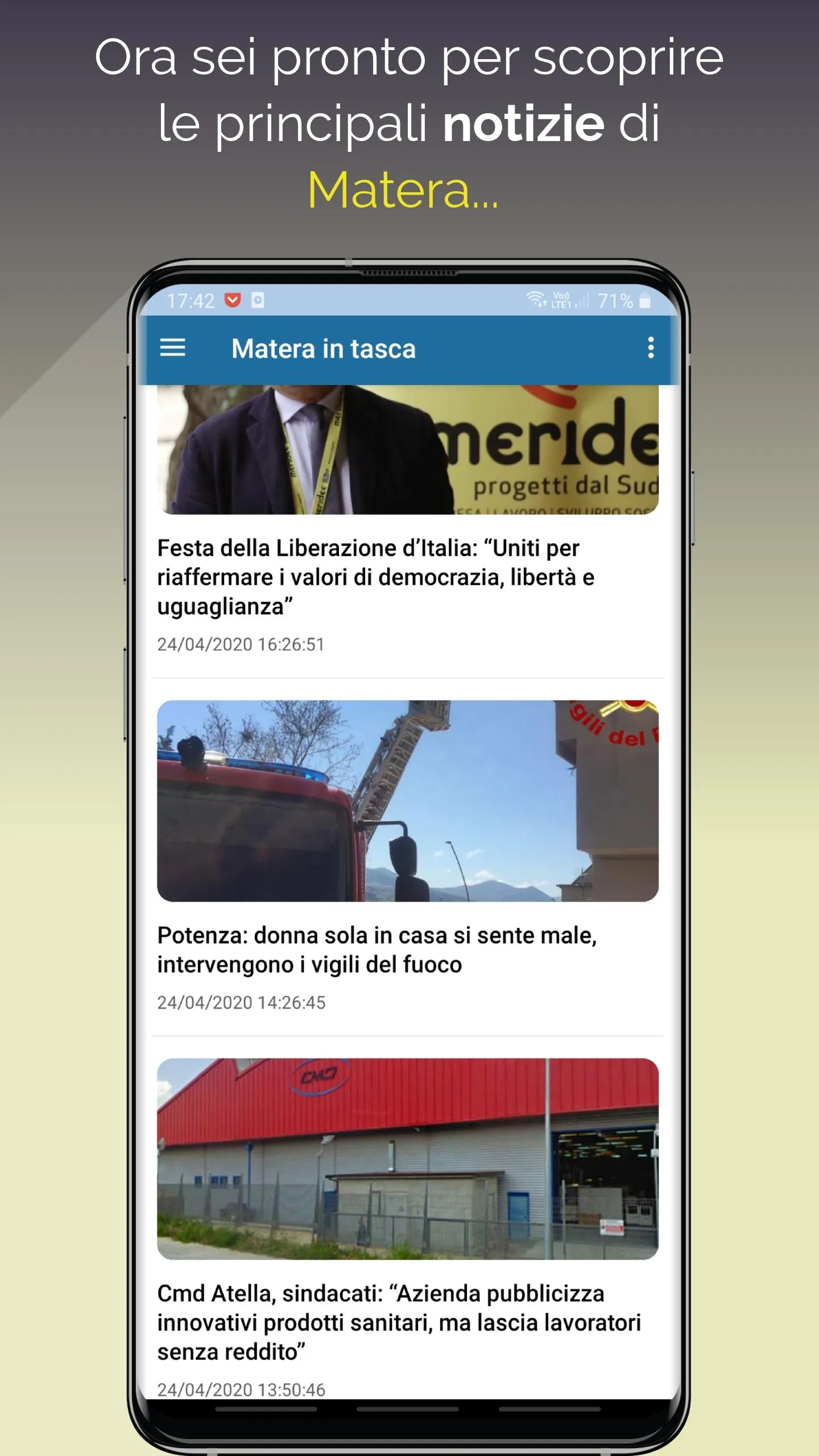 Matera in Tasca    Notizie|Eve | Indus Appstore | Screenshot