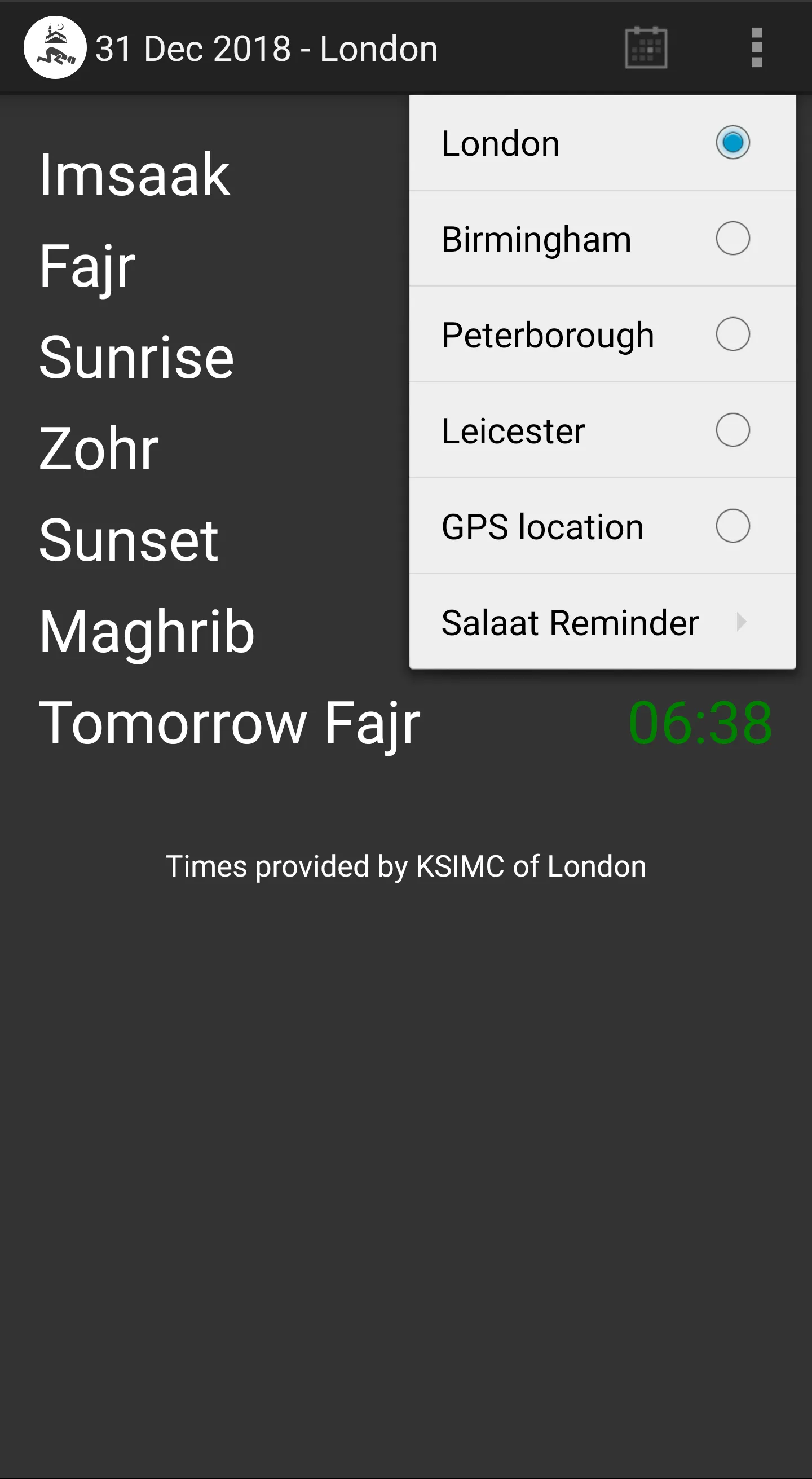 UK Shia Salaat Times | Indus Appstore | Screenshot