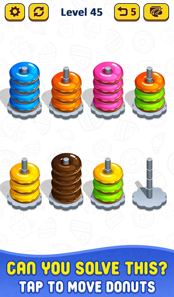 Donut Hoop Stack 3d Color Sort | Indus Appstore | Screenshot