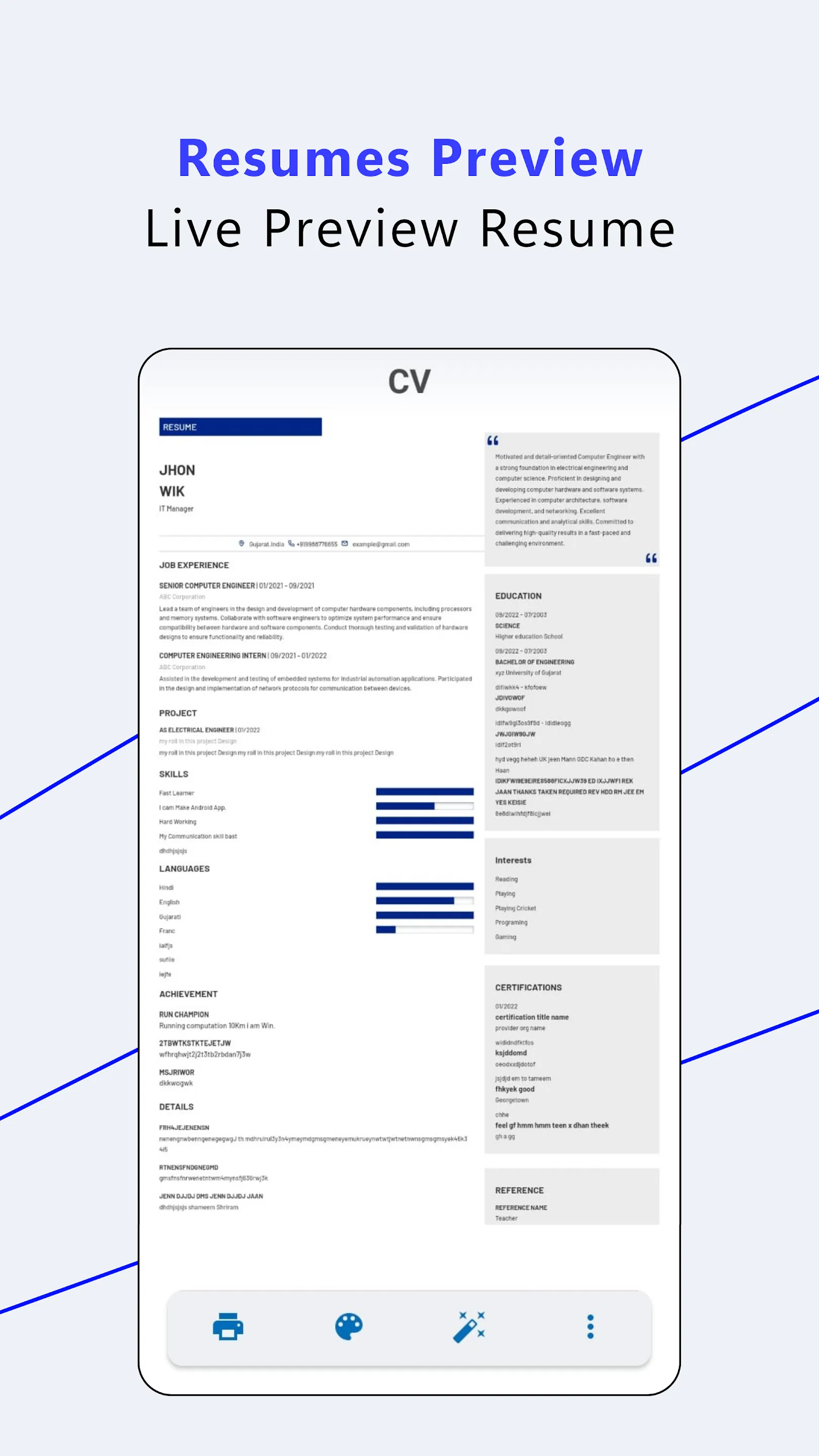 DGCV: Resume cv builder online | Indus Appstore | Screenshot