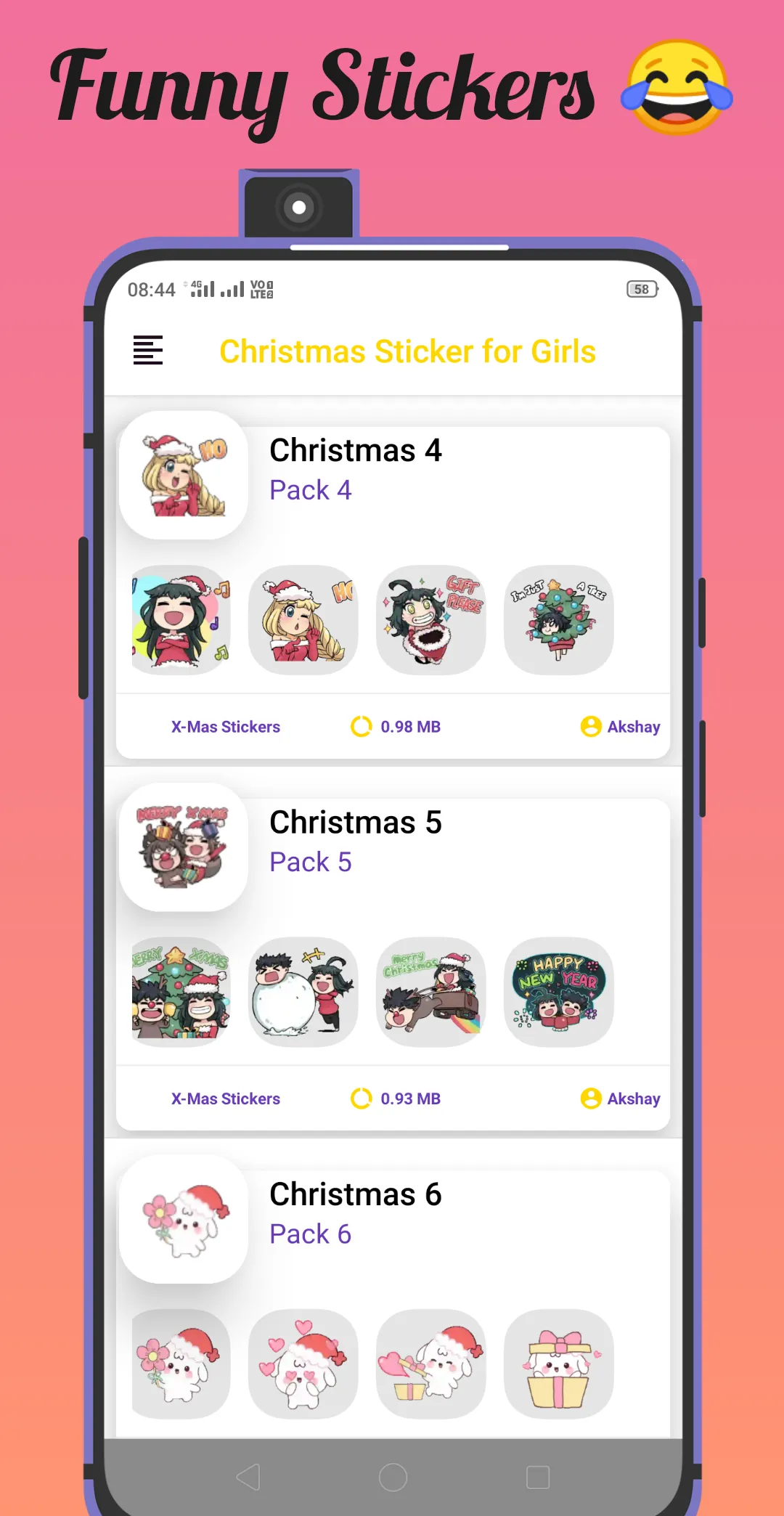 Christmas Sticker for Girls | Indus Appstore | Screenshot