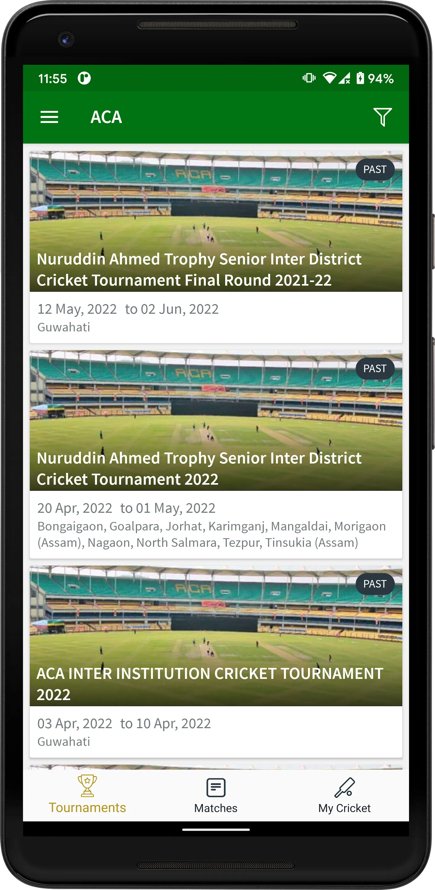 ACA Inter District Tournaments | Indus Appstore | Screenshot