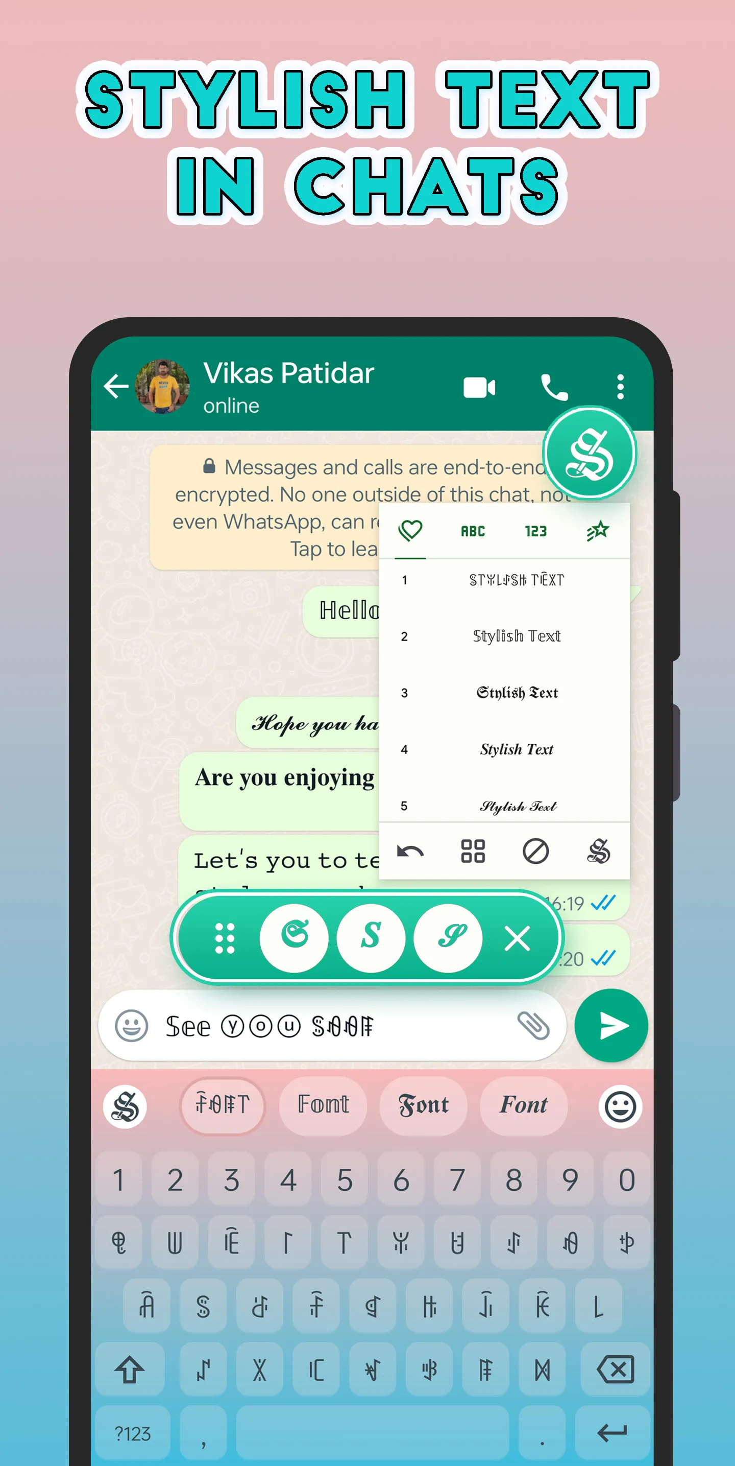Stylish Text - Fonts Keyboard | Indus Appstore | Screenshot