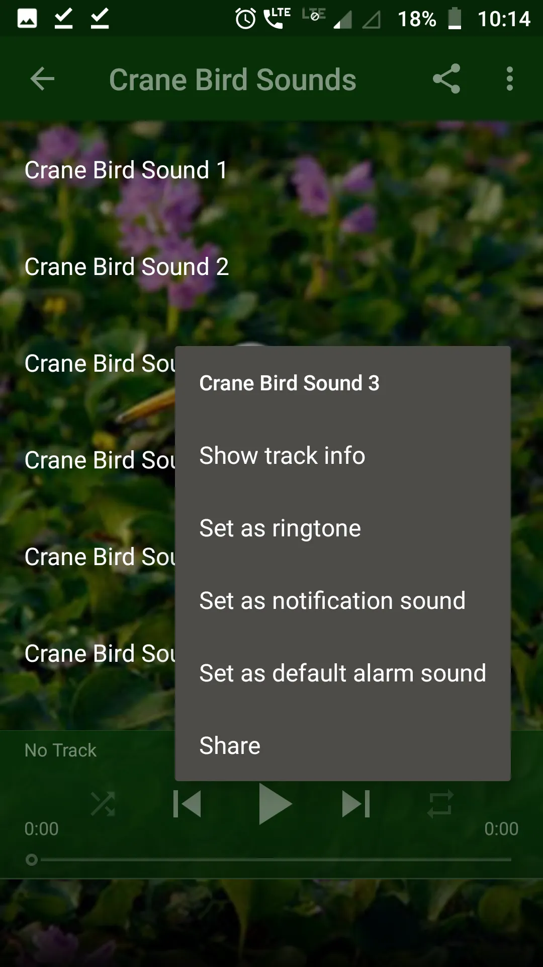 Crane Bird Sounds | Indus Appstore | Screenshot