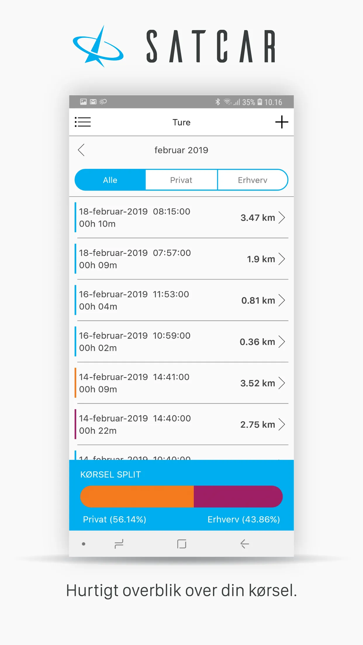 SATCAR - Kørebog, Splitleasing | Indus Appstore | Screenshot