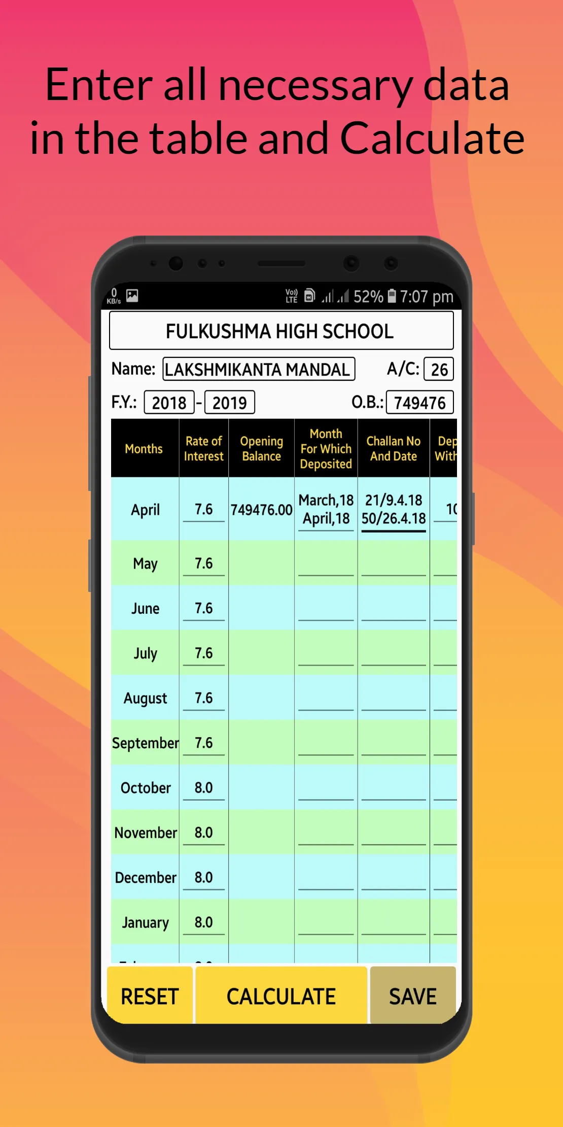 PF Calculator | Indus Appstore | Screenshot